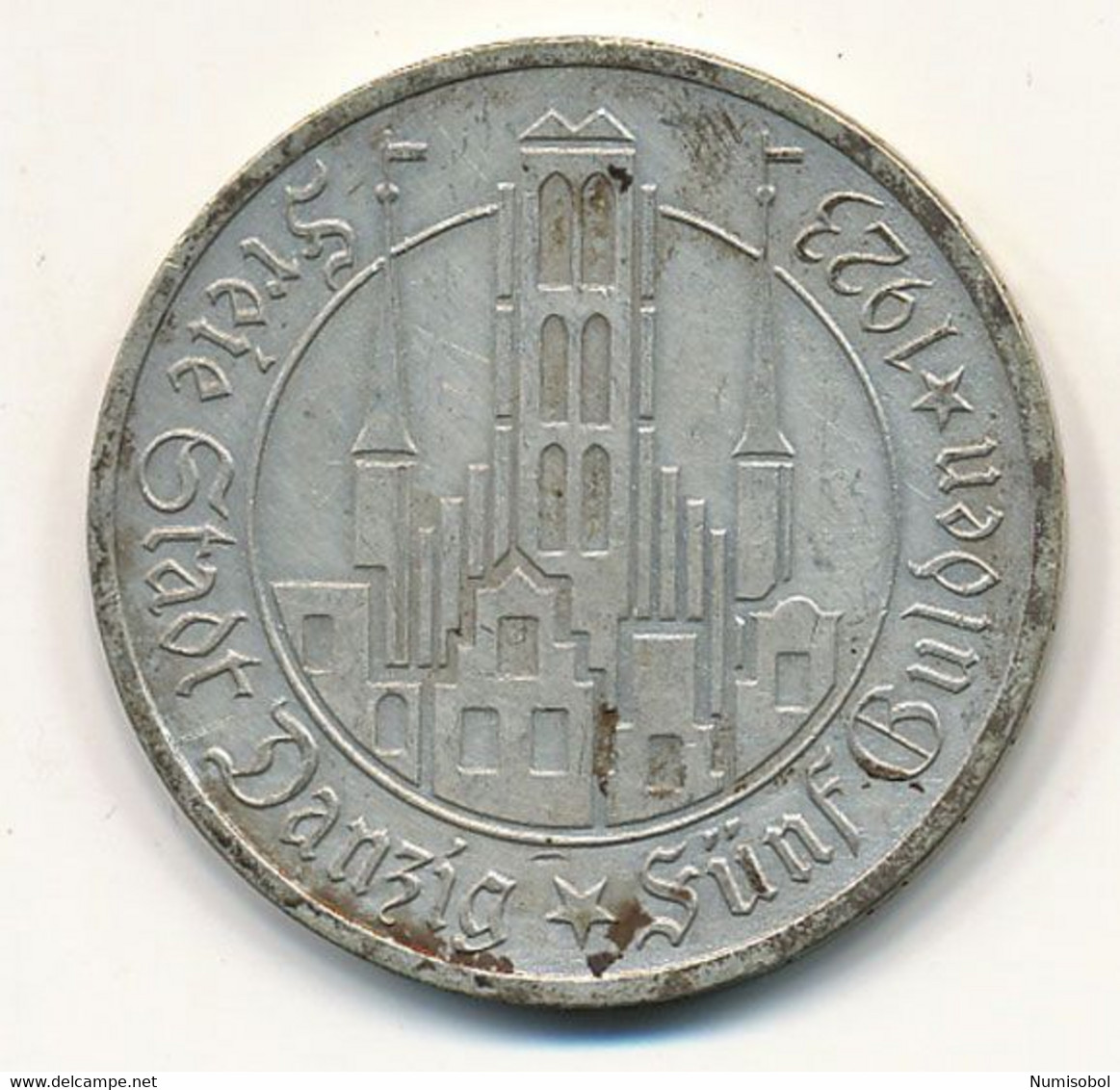 GERMANY - 5 Gulden DANZIG 1923. (IMITATION, Not Original) Silver, 25 G. (D322) - Sonstige & Ohne Zuordnung