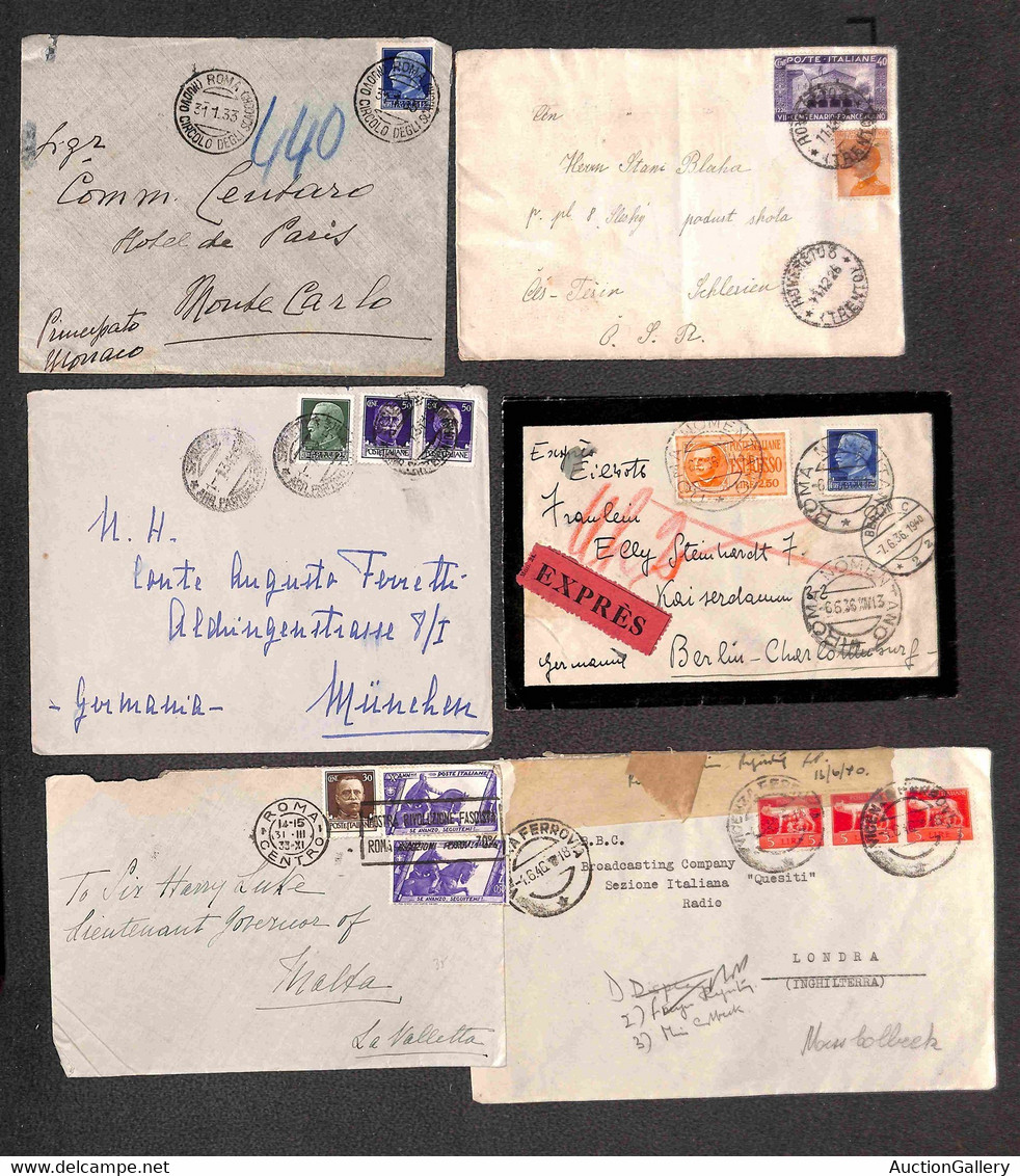 Lotti&Collezioni - Area Italiana  - REGNO - 1912/1946 - Lotto Di 37 Corrispondenze Del Periodo (8 Cartoline + 7 Buste +  - Other & Unclassified