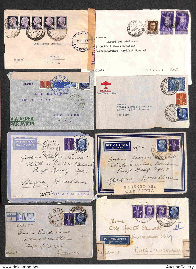 Lotti&Collezioni - Area Italiana  - REGNO - 1912/1946 - Lotto Di 37 Corrispondenze Del Periodo (8 Cartoline + 7 Buste +  - Other & Unclassified