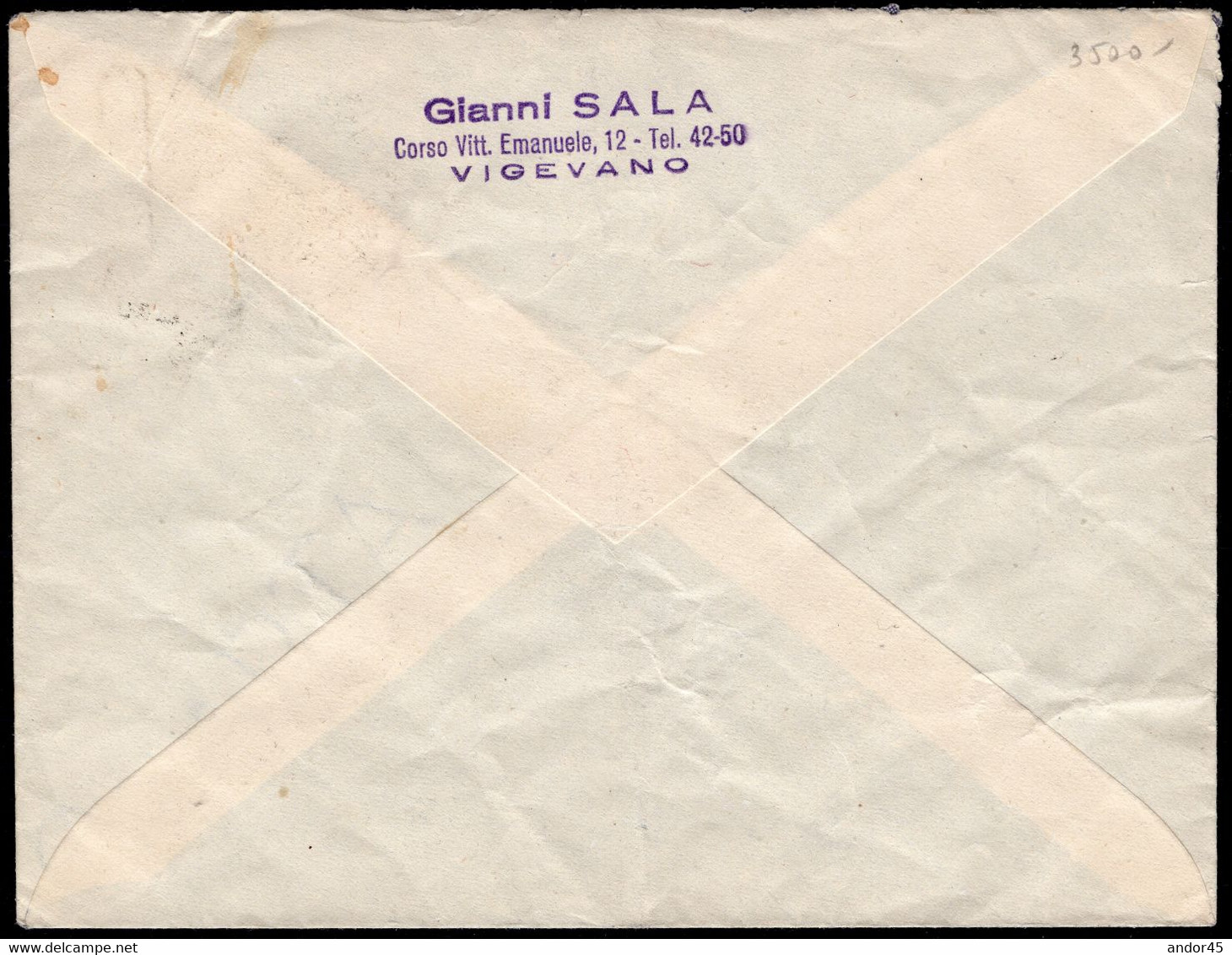 1950 20 LUG LETTERA PER MILANO AFFRANCATA CON DUE ESEMPLARI (UNO DIFETTOSO) DEL L.20 RADIODIFFUSIONE SASS 76 FIRMA BIOND - Poststempel