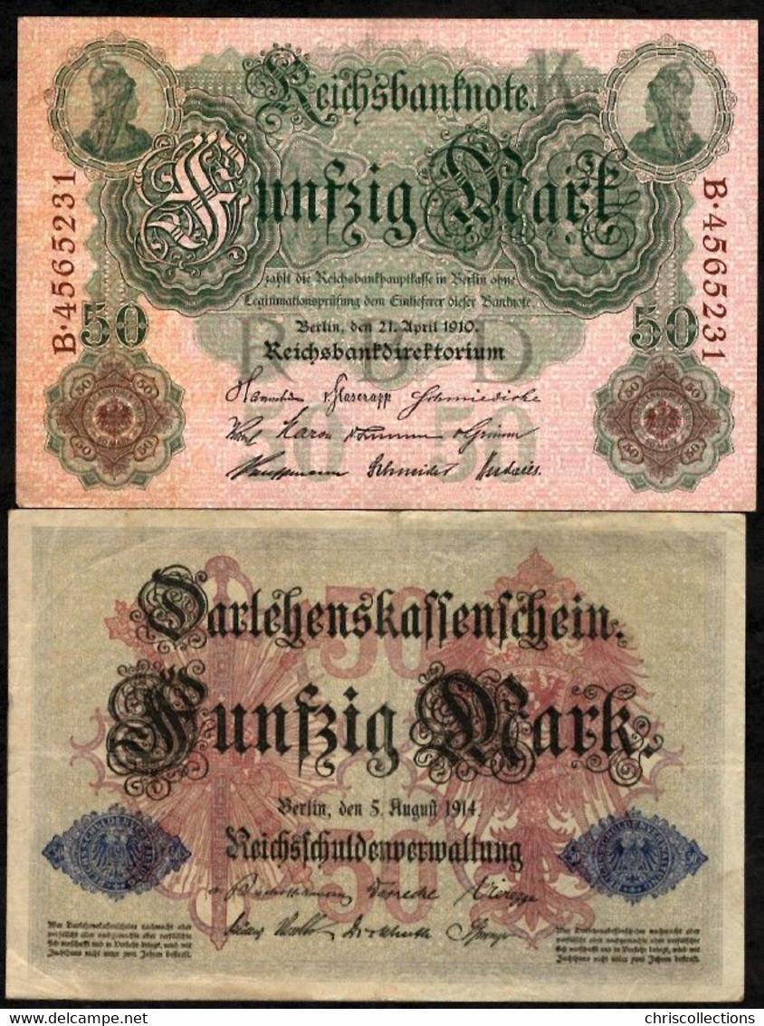 MONDE - Lot De 7 Billets Allemands - Verzamelingen