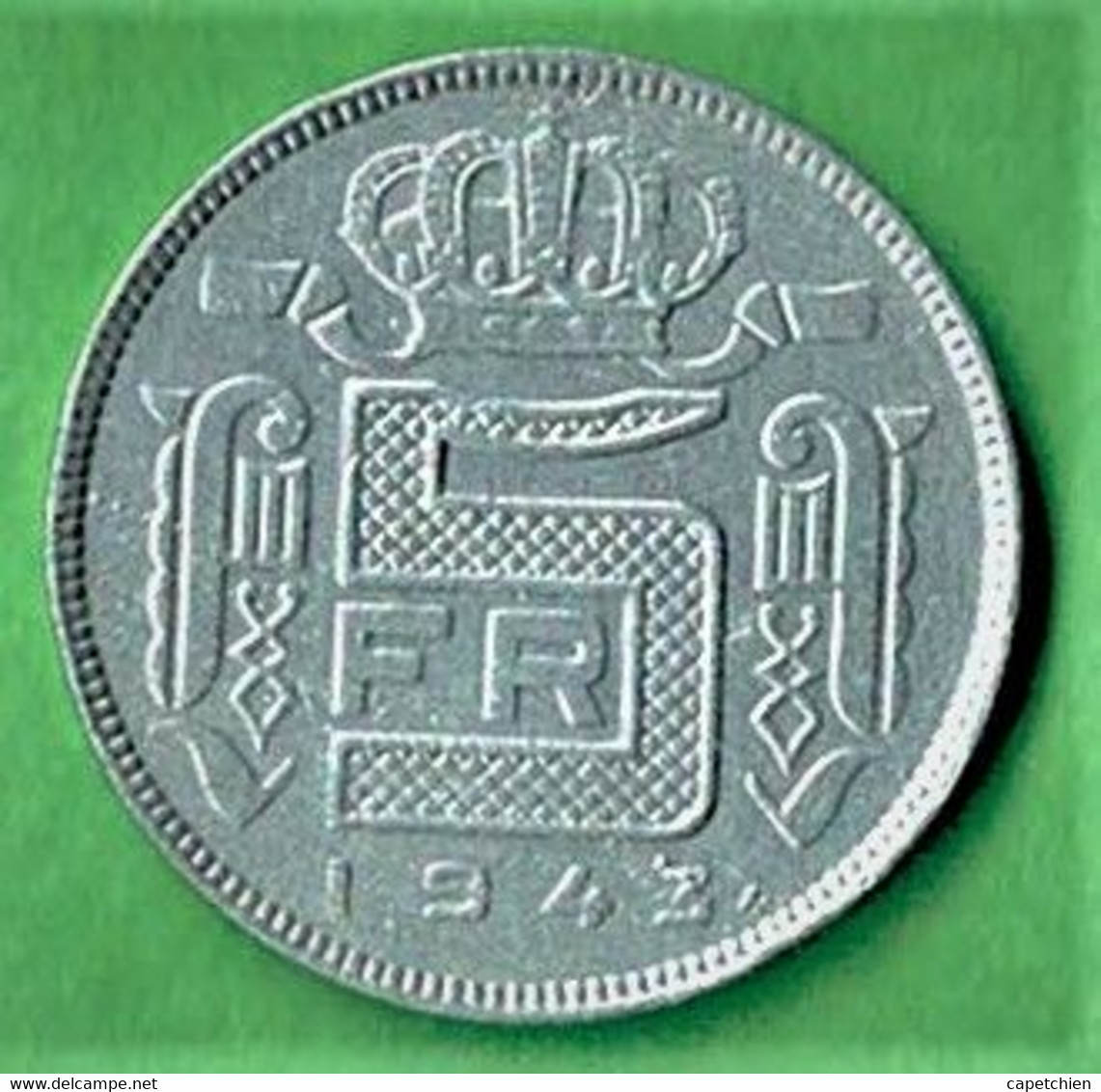 BELGIQUE / LEOPOLD III / 5 FRANCS / 1943 / ZINC / ETAT SUP - 5 Francs