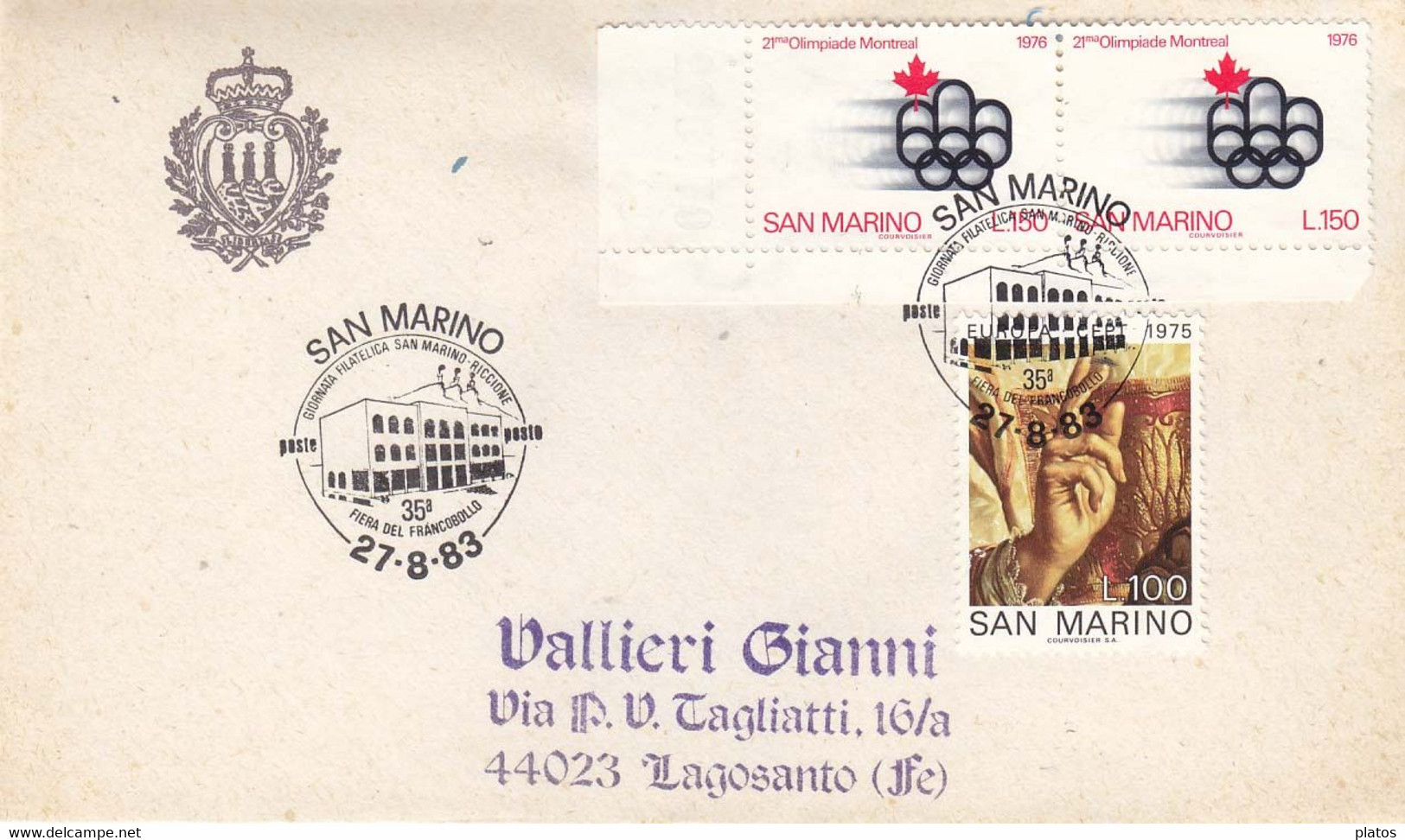 N - Lettera Da S. Marino  A Lagosanto L. 400 - Brieven En Documenten