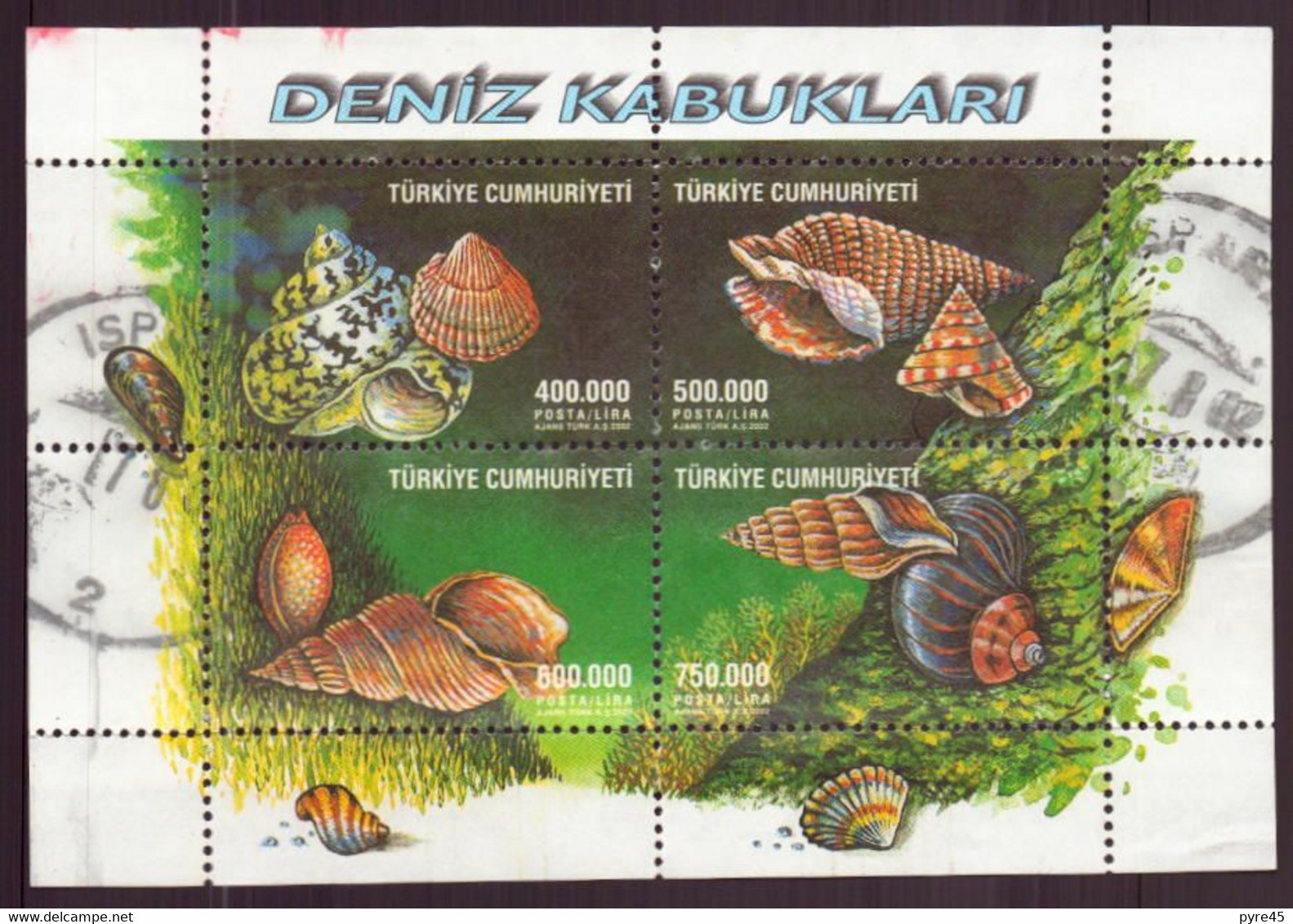 Turquie, 2002, Feuille N° 3442-3445 Oblitéré ( Cote 8€ ) - Usados