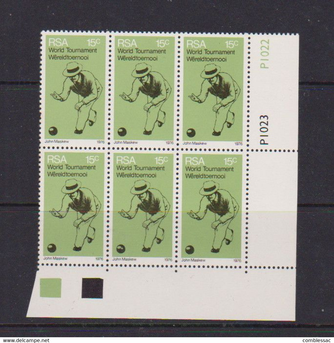 SOUTH  AFRICA    1976    Sporting  Commemorations    15c  Bowls    Block  Of  6    MNH - Ongebruikt