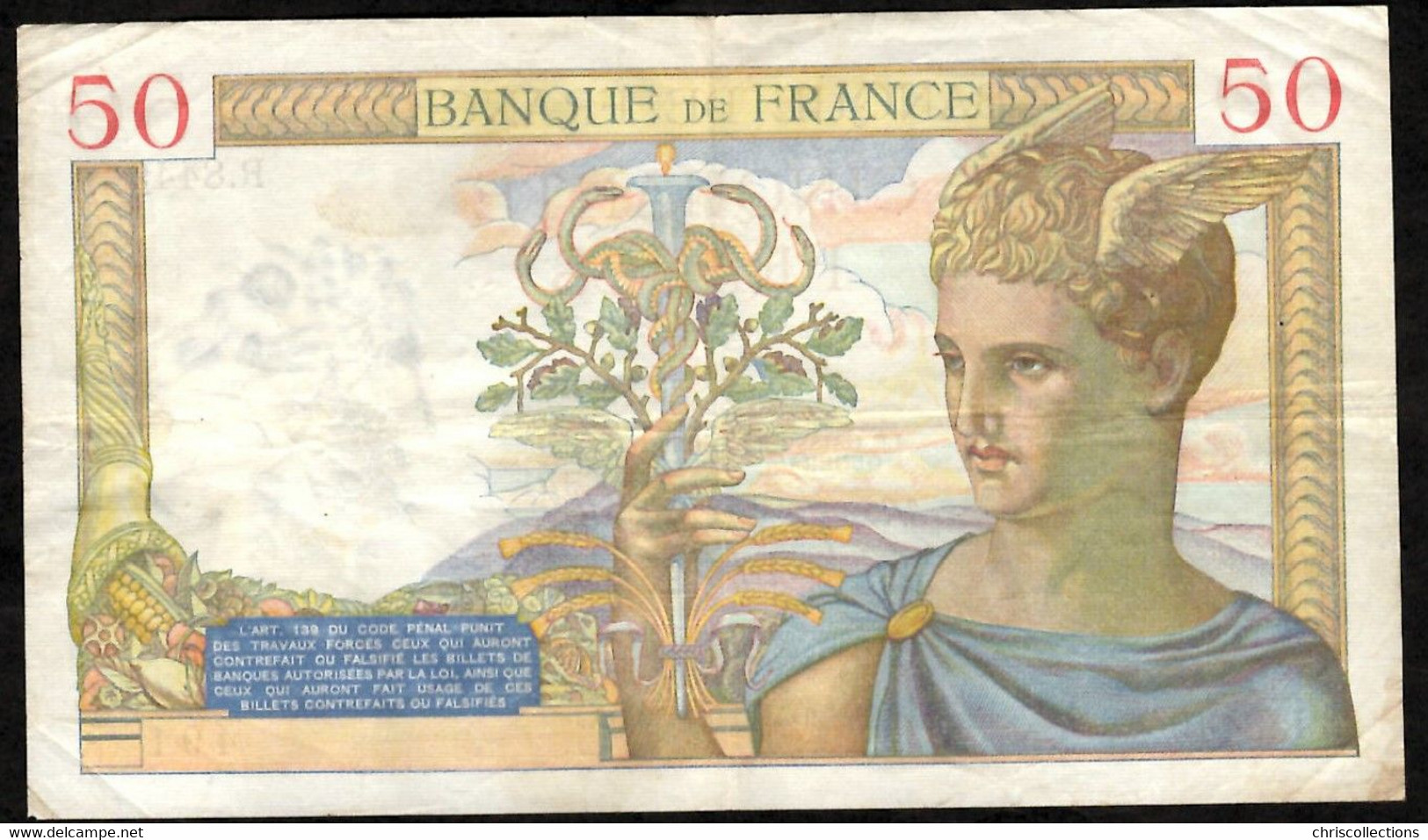 FRANCE -  50 Francs CERES - 15.9.1938 - F: 18/14 - TB+/TTB - R.8449//491 - 50 F 1934-1940 ''Cérès''