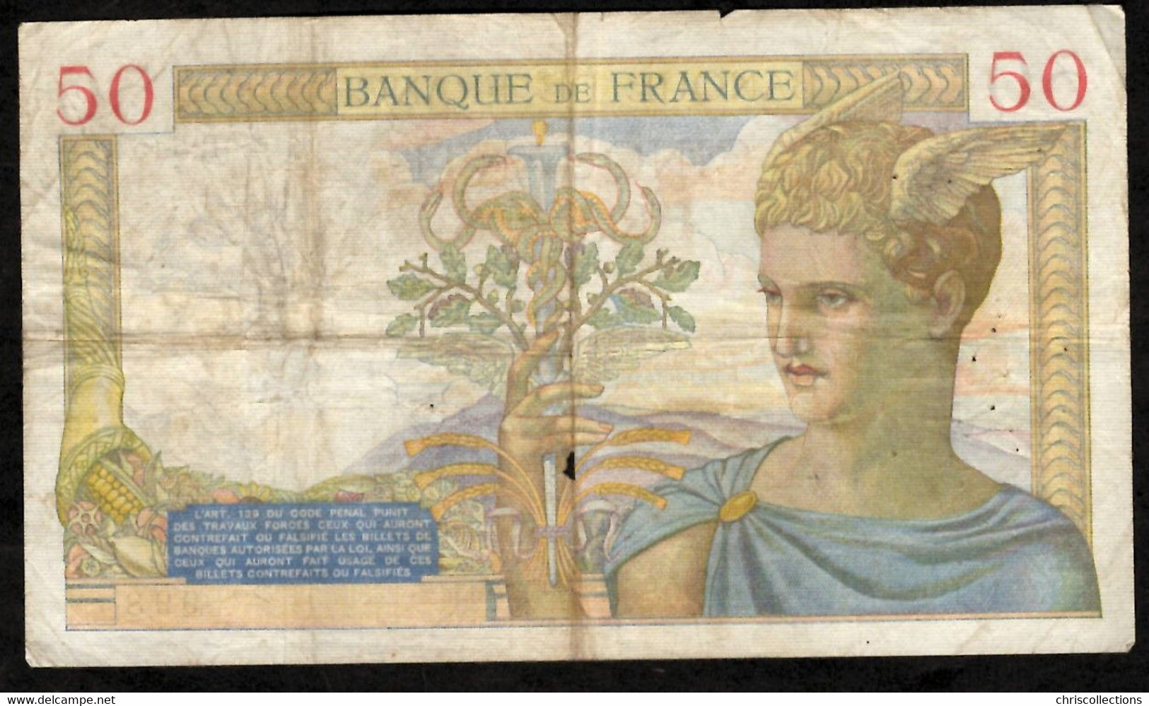 FRANCE - 50 Francs CERES - 28.1.1937 - F: 17/33 - AB - R.5451//998 - 50 F 1934-1940 ''Cérès''
