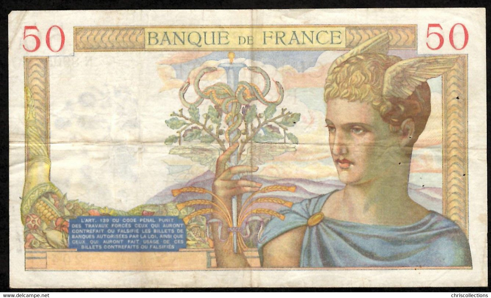 FRANCE - 50 Francs CERES - 27.10.1938 - F: 18/17 - TB+/TTB - N.8905//204 - 50 F 1934-1940 ''Cérès''