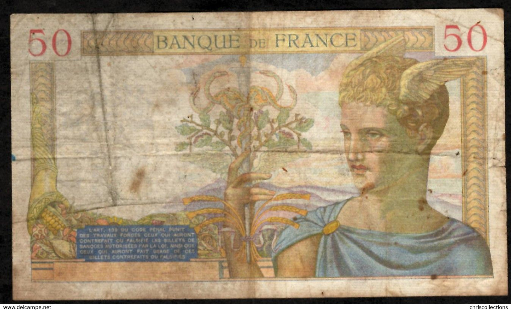 FRANCE  - 50 Francs CERES - 25.4.1935 - F: 17/8 - TB - Q1625//244 - 50 F 1934-1940 ''Cérès''