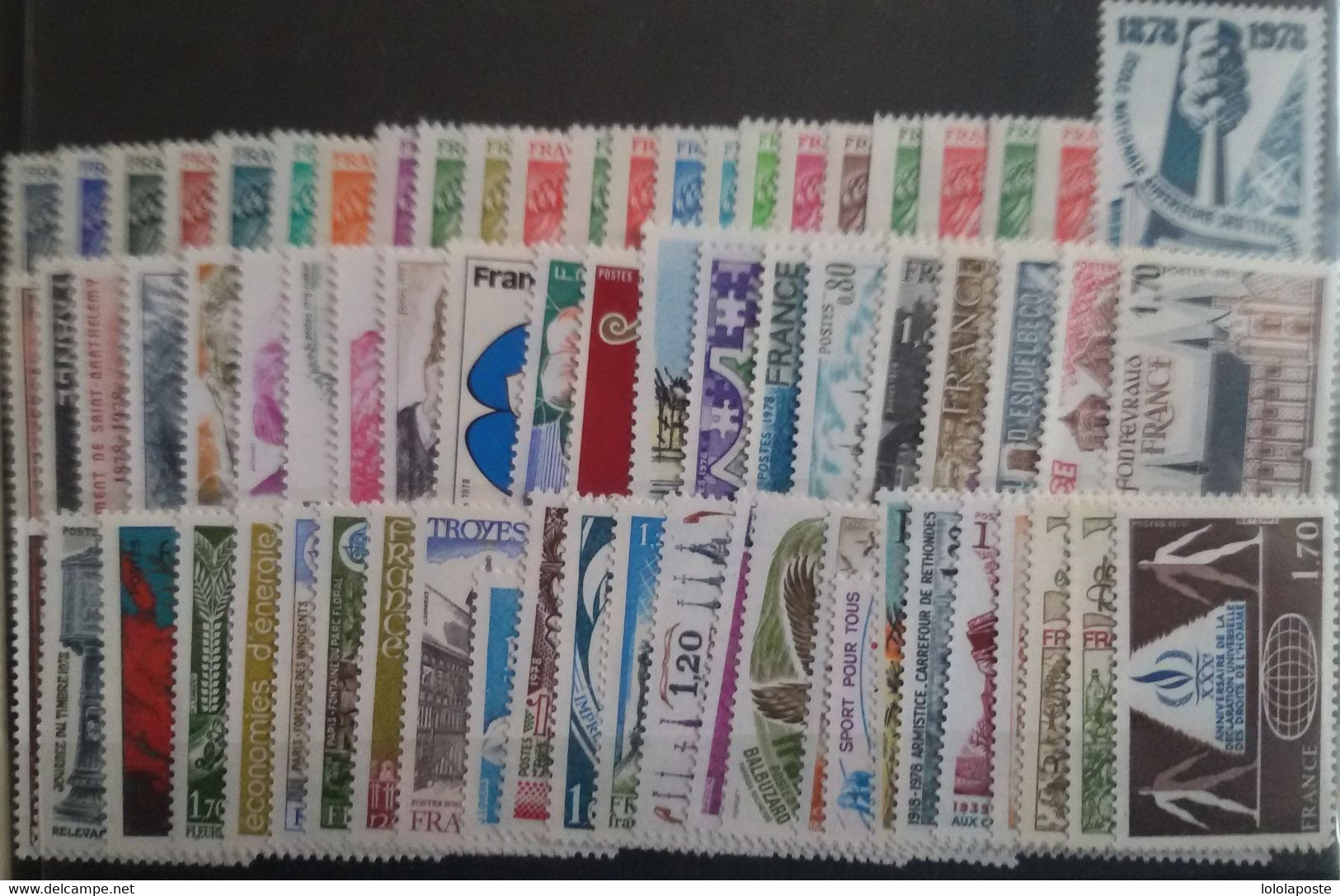 FRANCE - Destockage - Années complètes de 1970 à 1979 - Timbres neufs sans charnière au 10 ème de la cote