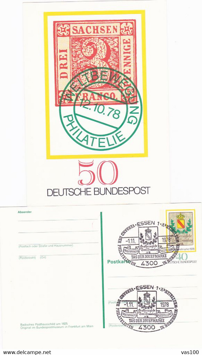 WORLD PHILATELIC MOVEMENT, STAMP PICTURE, PC STATIONERY, ENTIER POSTAL, 1978, GERMANY - Postcards - Used