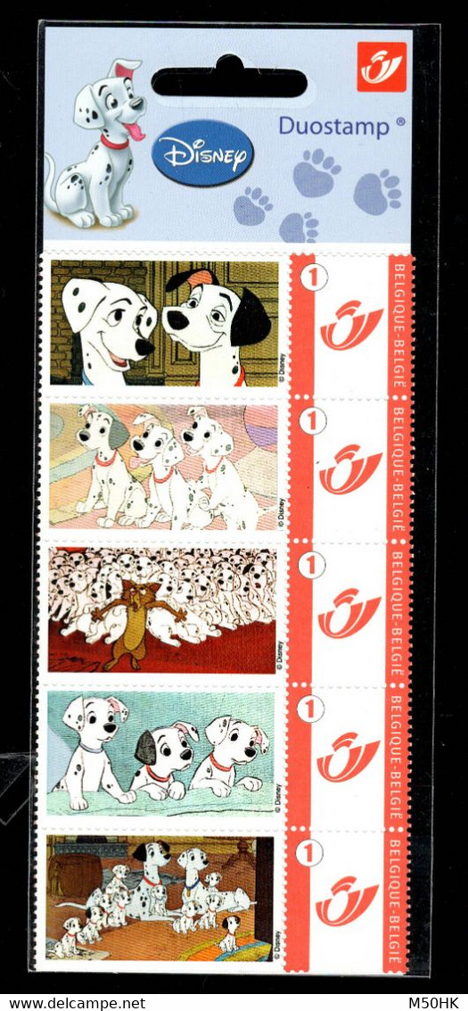 Belgique - Duostamp - Disney , Les 101 Dalmatiens - Neuf , Feuillet Complet De 5 Timbres Sous Blister D'origine - Other & Unclassified