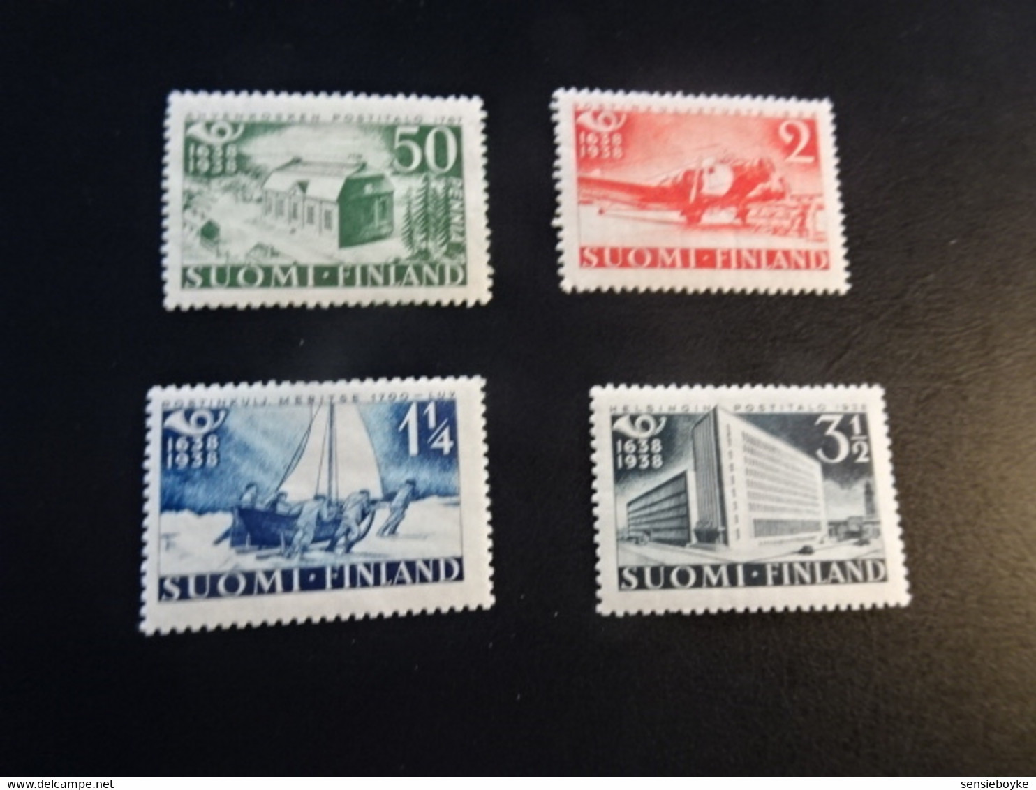 SK1055  - Set Mint Hinged    Finland - 1938  - SC. 215-218 - 300th. Anniv. Of Finnish Postal System - Unused Stamps