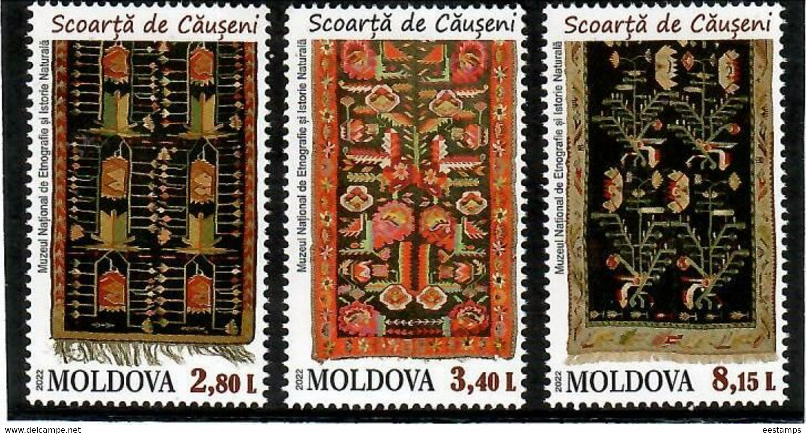 Moldova 2022 . Wall Carpets Of Causeni. 3v. - Moldawien (Moldau)