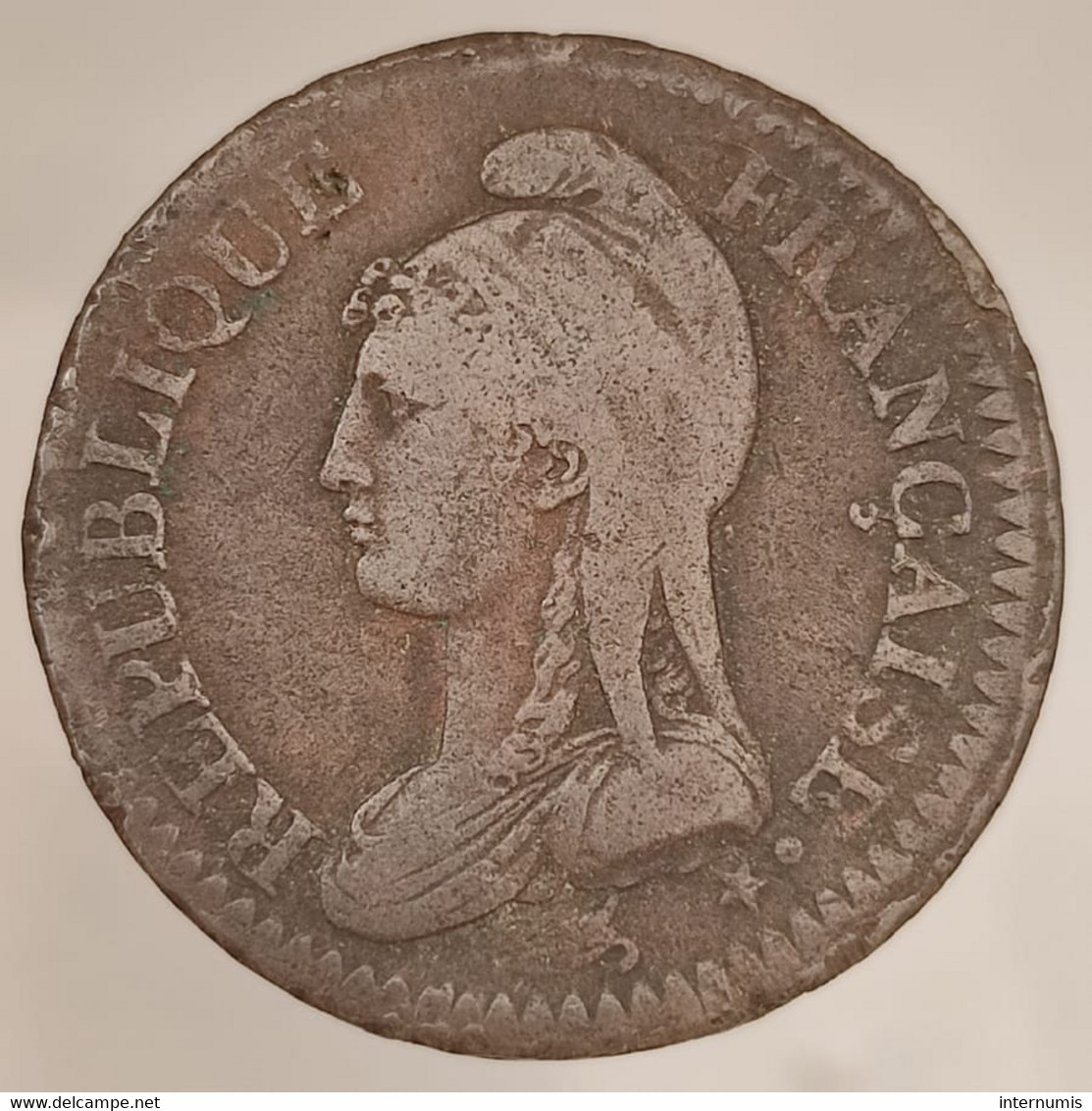 France, 1 Décime, An 5 - A, Cuivre (Copper), TB (F), Gad.187, F.129/1 - 1795-1799 Direttorio