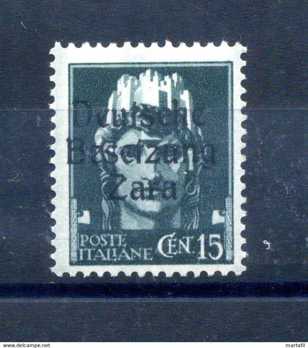 1943 Zara Occupazione Tedesca N.3 MNH ** 15 Centesimi - Deutsche Bes.: Zara