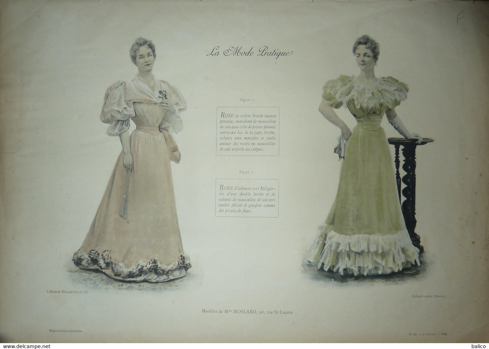 La Mode Pratique 1893 - Gravure D'époque XIXème ( Déstockage Pas Cher) Réf;  A 42 - Voor 1900