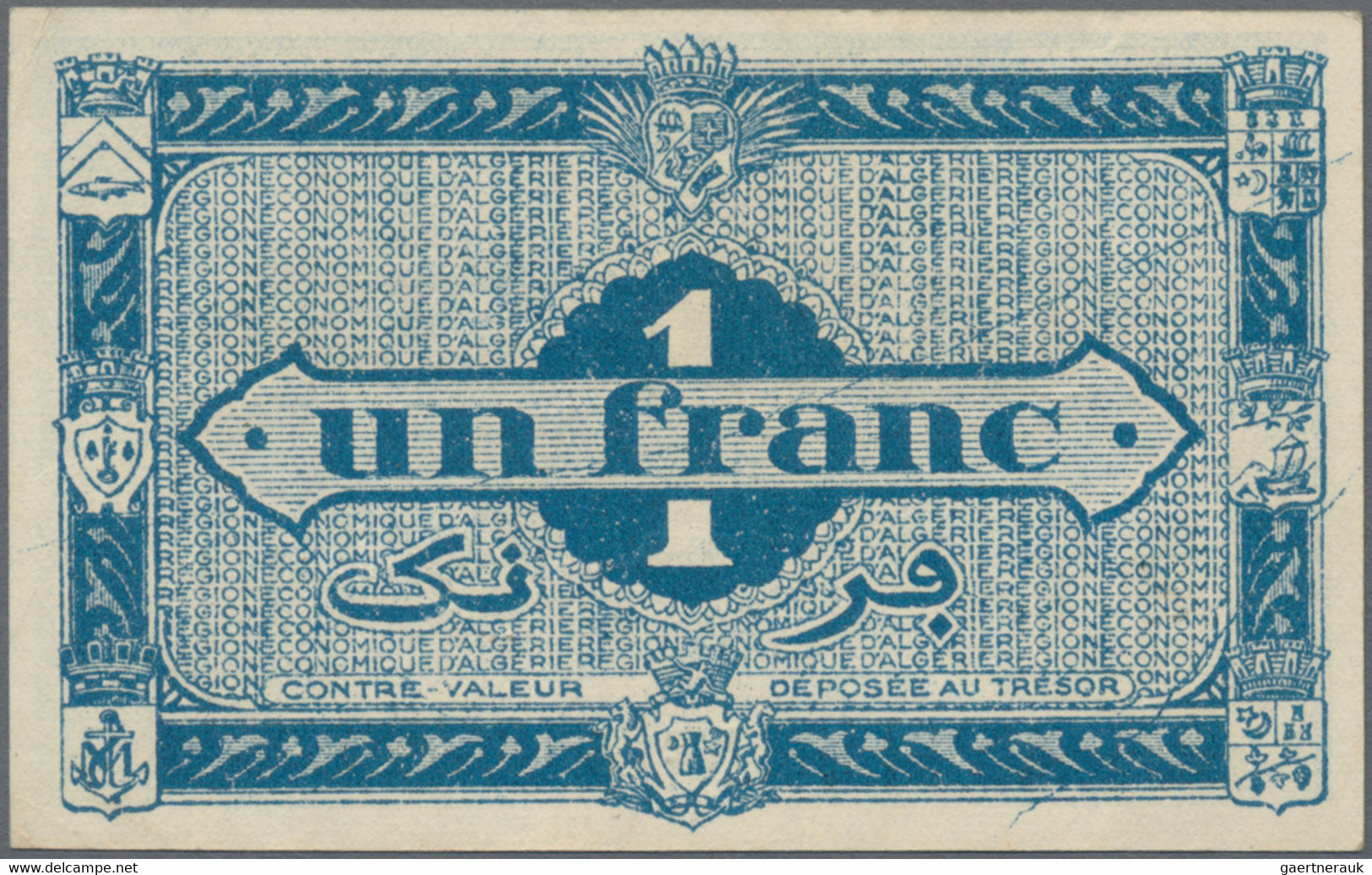 Algeria: Trésorerie - Région Économique D'Algérie, Lot With 4 Banknotes L.1944 S - Algerien