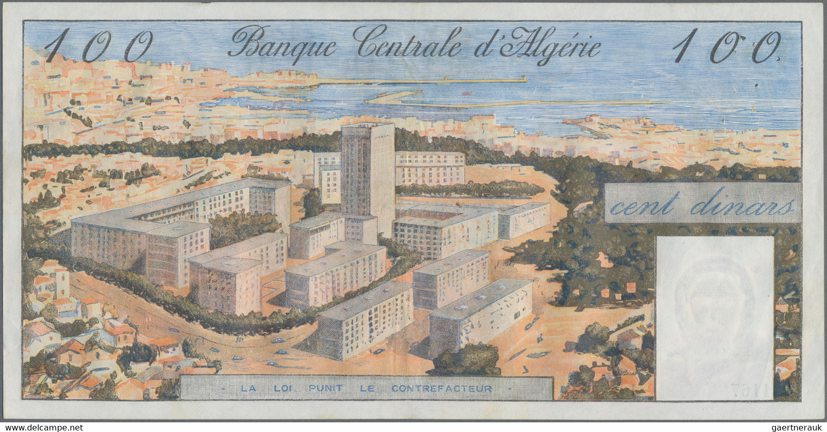 Algeria: Banque Centrale D'Algérie 100 Dinars 1964 With French Block # Style, P. - Algerien