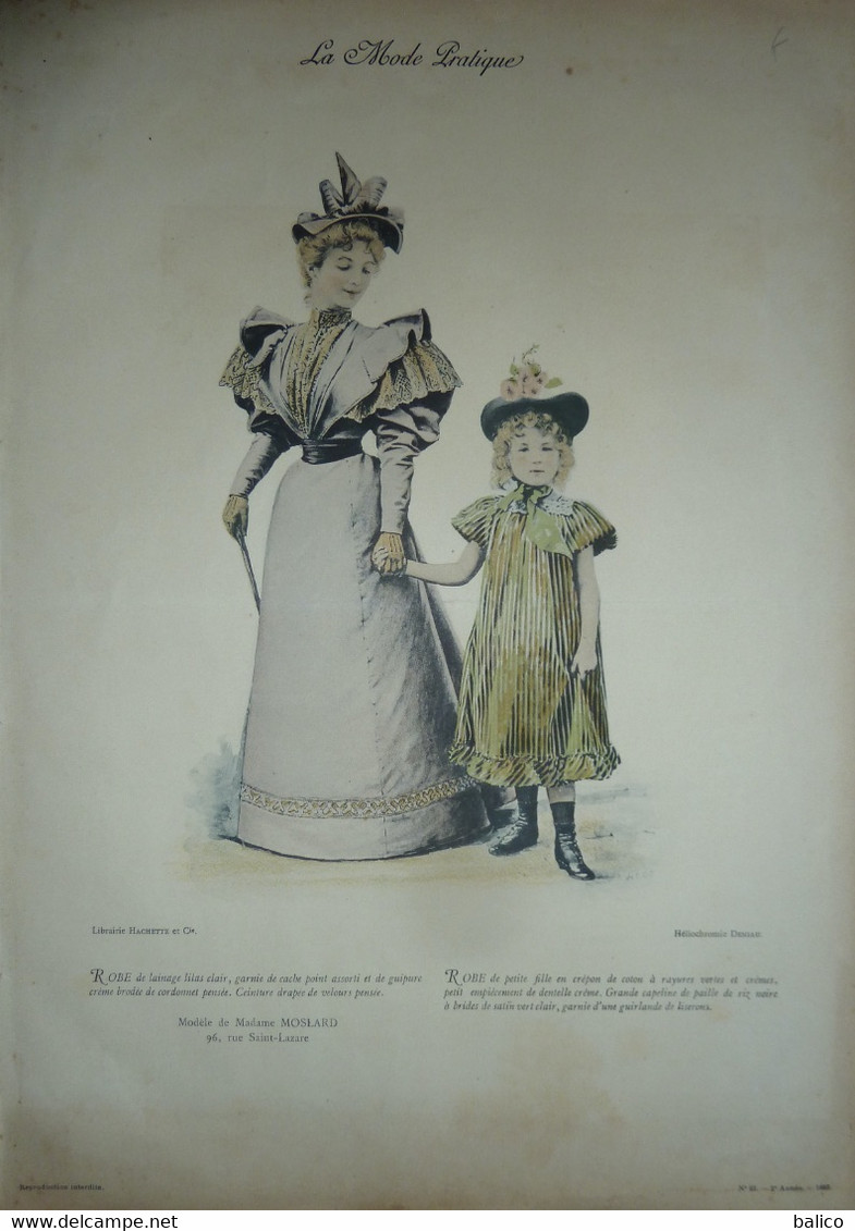La Mode Pratique 1893 - Gravure D'époque XIXème ( Déstockage Pas Cher) Réf;  A 43 - Avant 1900