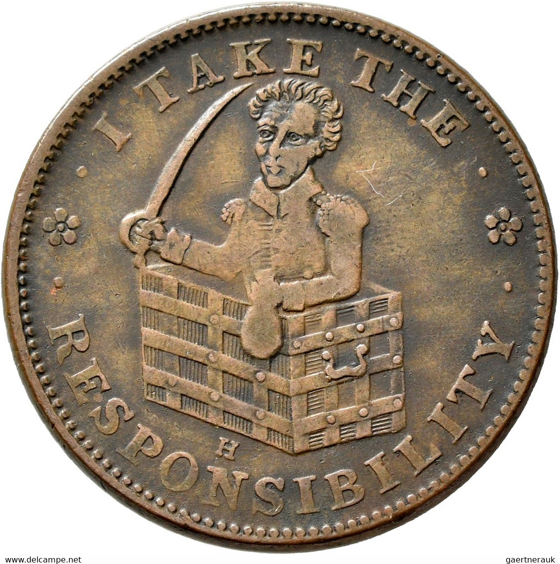 Vereinigte Staaten Von Amerika: HARD TIMES TOKEN: Kupfer Token O.J. (1833). Andr - Other & Unclassified