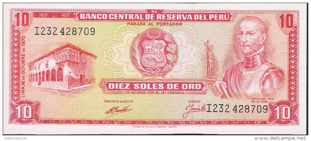 PERU   P100b  10   SOLES   1970   UNC. - Peru