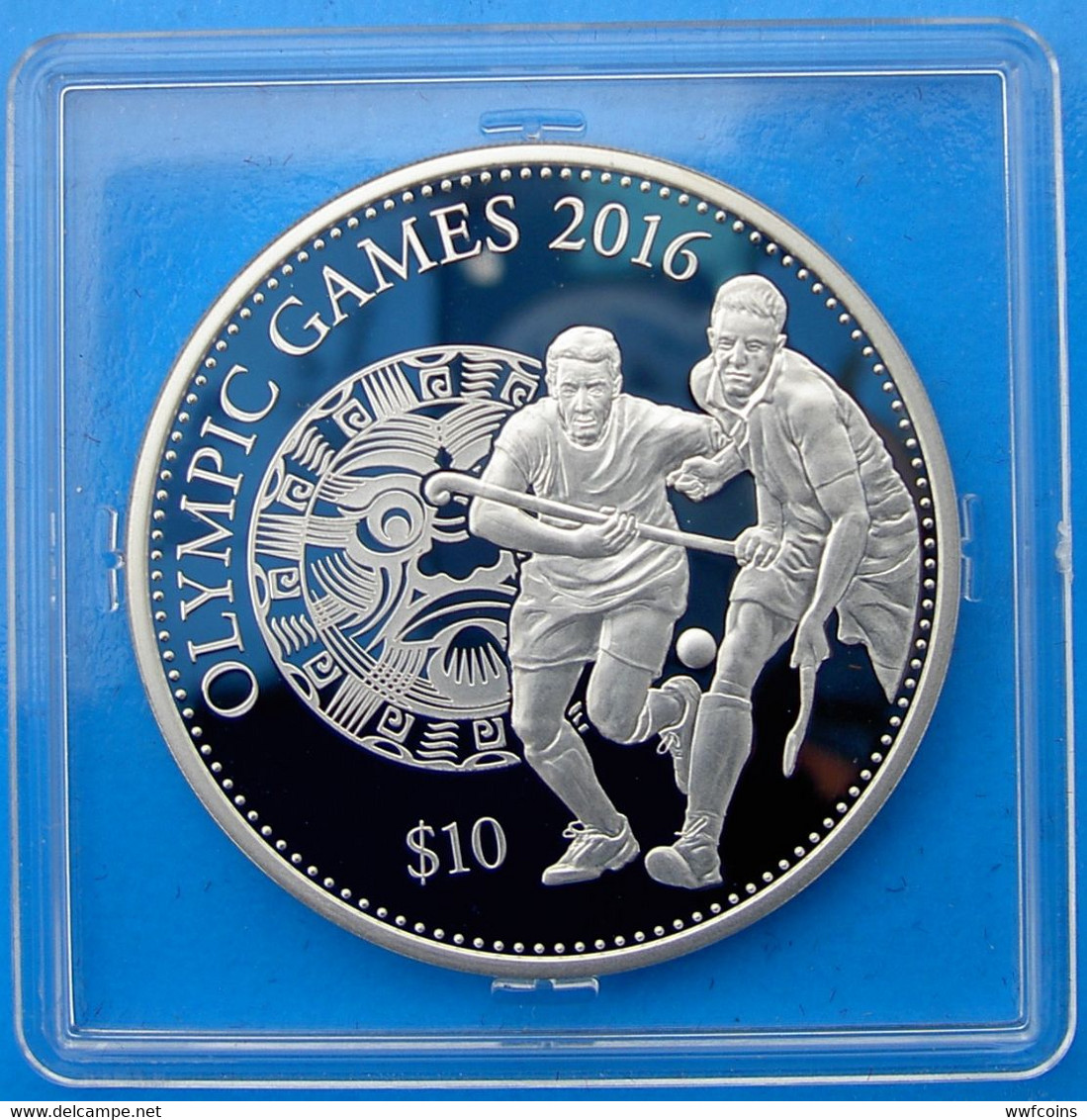 FIJI 10 $ 2015 ARGENTO OLYMPIC GAMES 2016 BRASILE RIO DE JANEIRO HOCKEY PESO 20g TITOLO 0,925 CONSERVAZIONE FONDO SPECCH - Fidschi