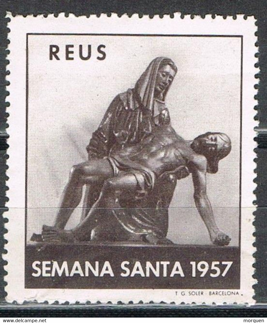 Sello Viñeta REUS (Tarragona) 1957. SEMANA SANTA ,Jesus Y Maria * - Errors & Oddities