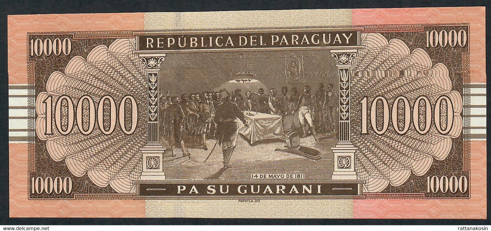 PARAGUAY P224e 10.000 = 10000 GUARANIES 2011 G Signature 21  UNC. - Paraguay