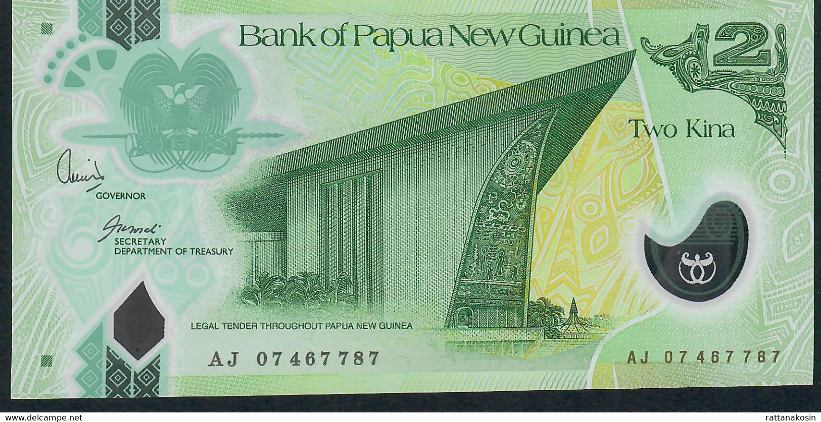 PAPUA NEW GUINEA P28   2  KINA  2007  UNC.  DATED (20)07 - Papua-Neuguinea