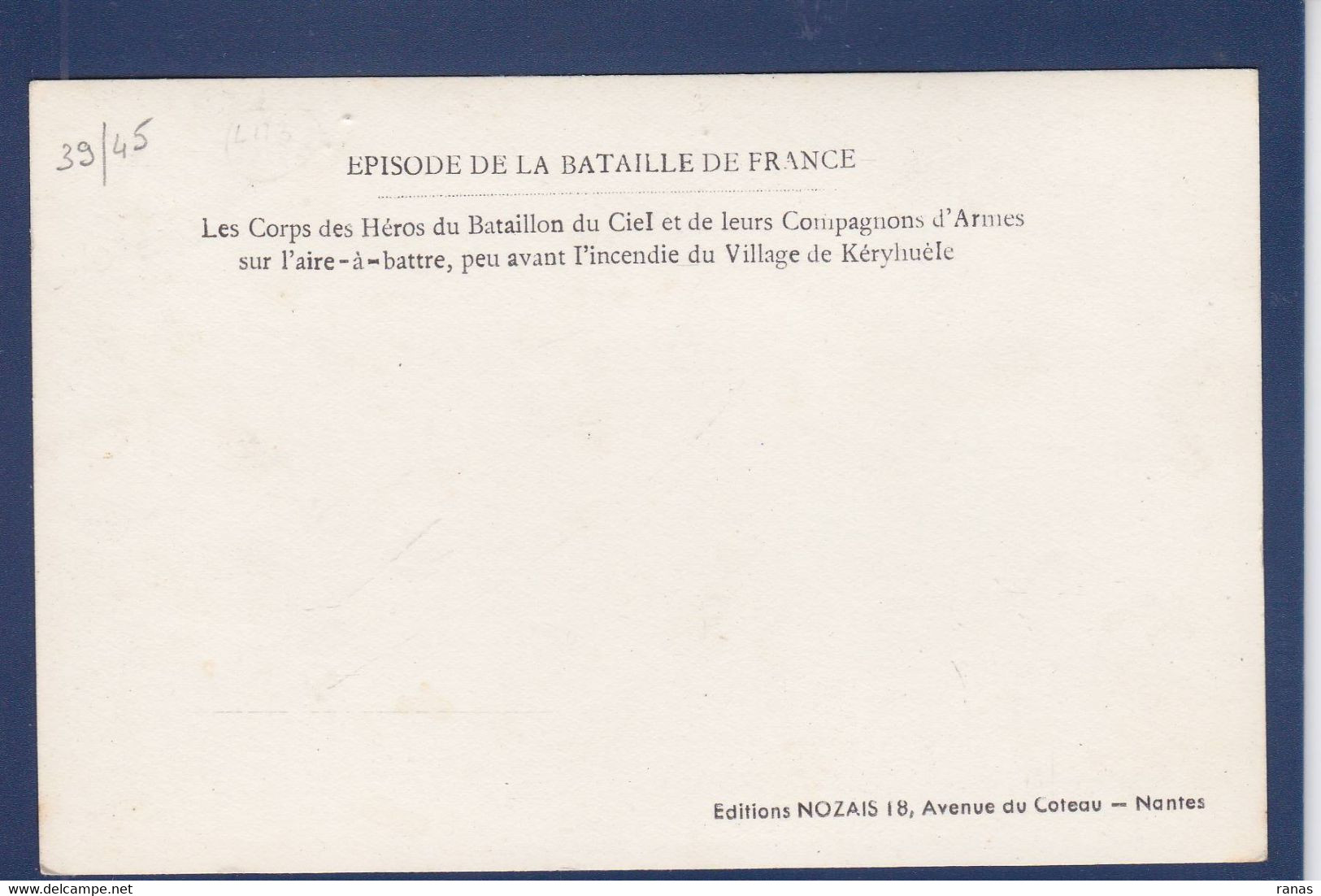 CPSM [44] Loire Atlantique > Nantes Guerre 39-45 WWII Voir Dos Kérihuèle - Nantes