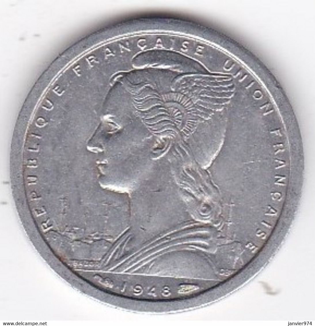 A. E. F. Union Française 1 Franc 1948 , En Aluminium, Lec# 15 - Französisch-Äquatorialafrika