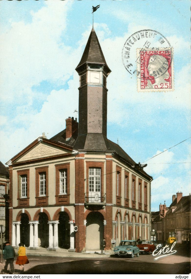 CP-28-CHATEAUNEUF-en-THYMERAIS - Hôtel De Ville- Oblitération Chateauneuf En T. 1964_ AMI 6 Citroën - Châteauneuf