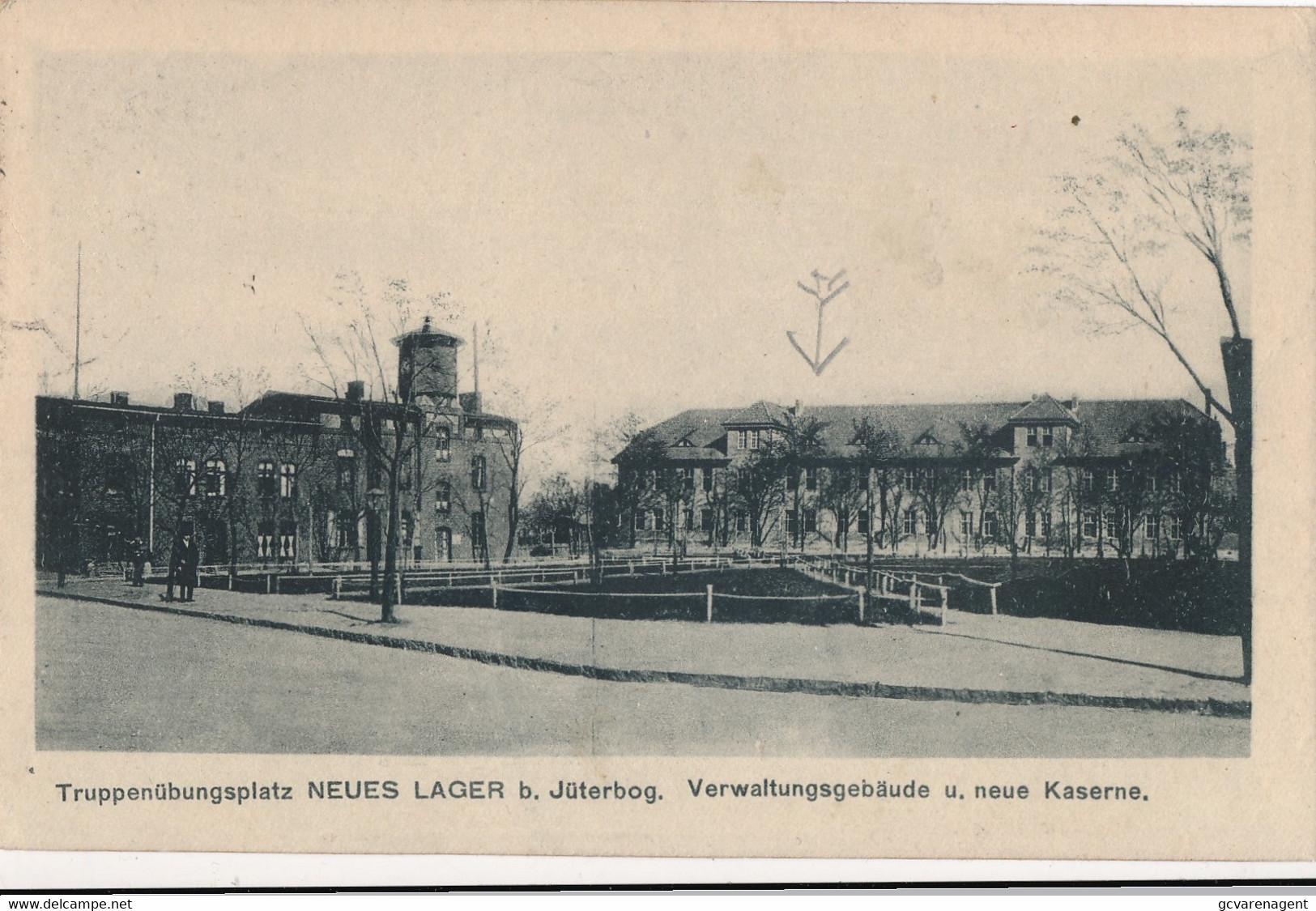 TRUPPENÜBUNGSPLATZ NEUES LAGER B.JÜTERBOG. VERWALTUNGSGEBAÜDE U.NUE KASERNE   - FELDPOST 1917    2 SCANS - Jueterbog