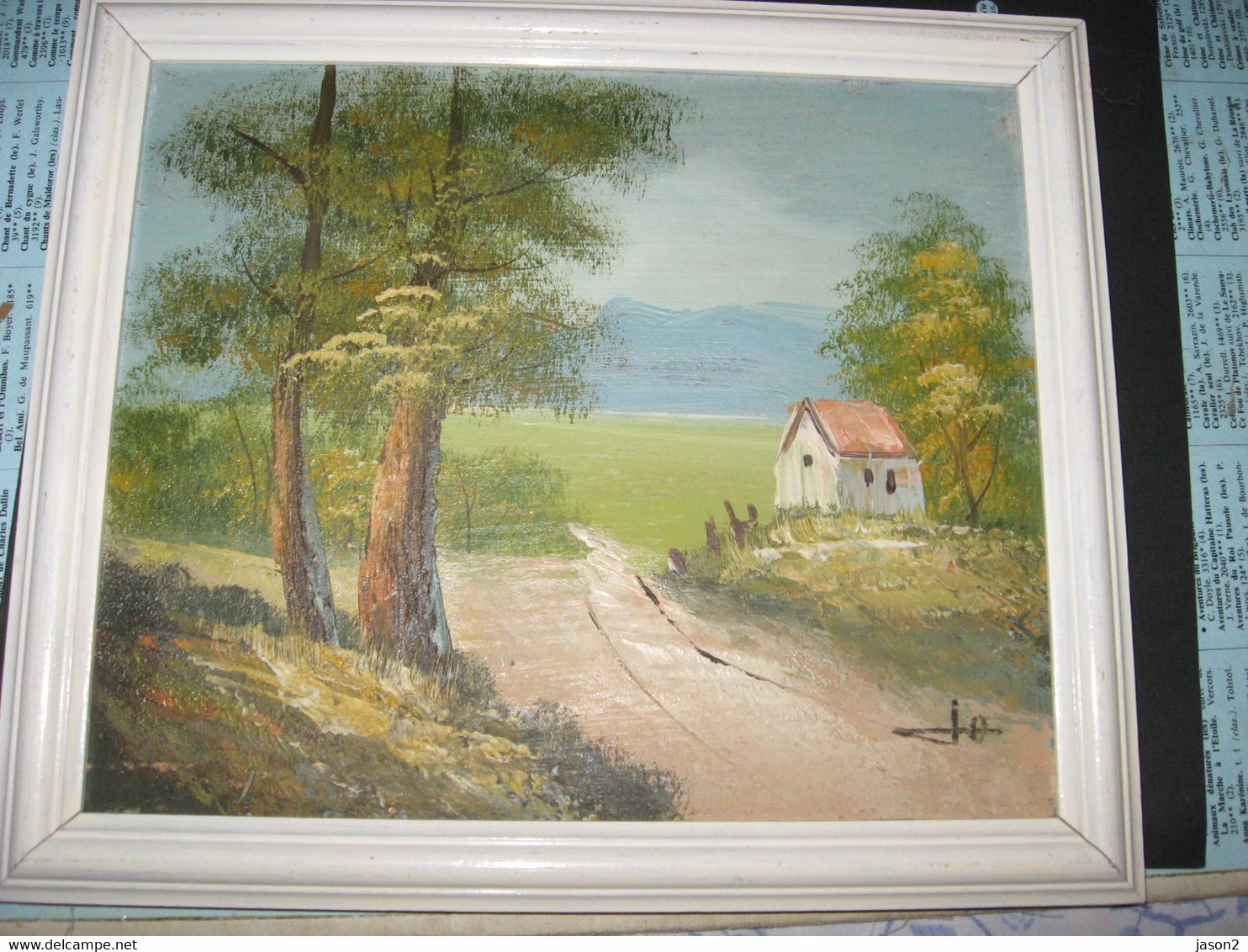 Tableau Peint A LA MAIN PAYSAGE ENCADRE 28X23 CM - Art Contemporain