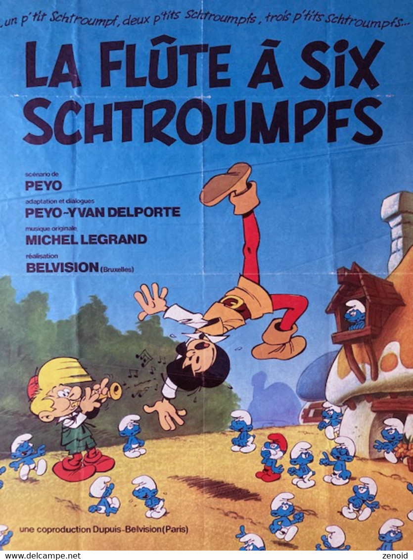 Affiche Du Film "La Flute à Six Schtroumpfs" De Peyo - Sup. Spirou 1976 - Schtroumpfs, Les - Los Pitufos