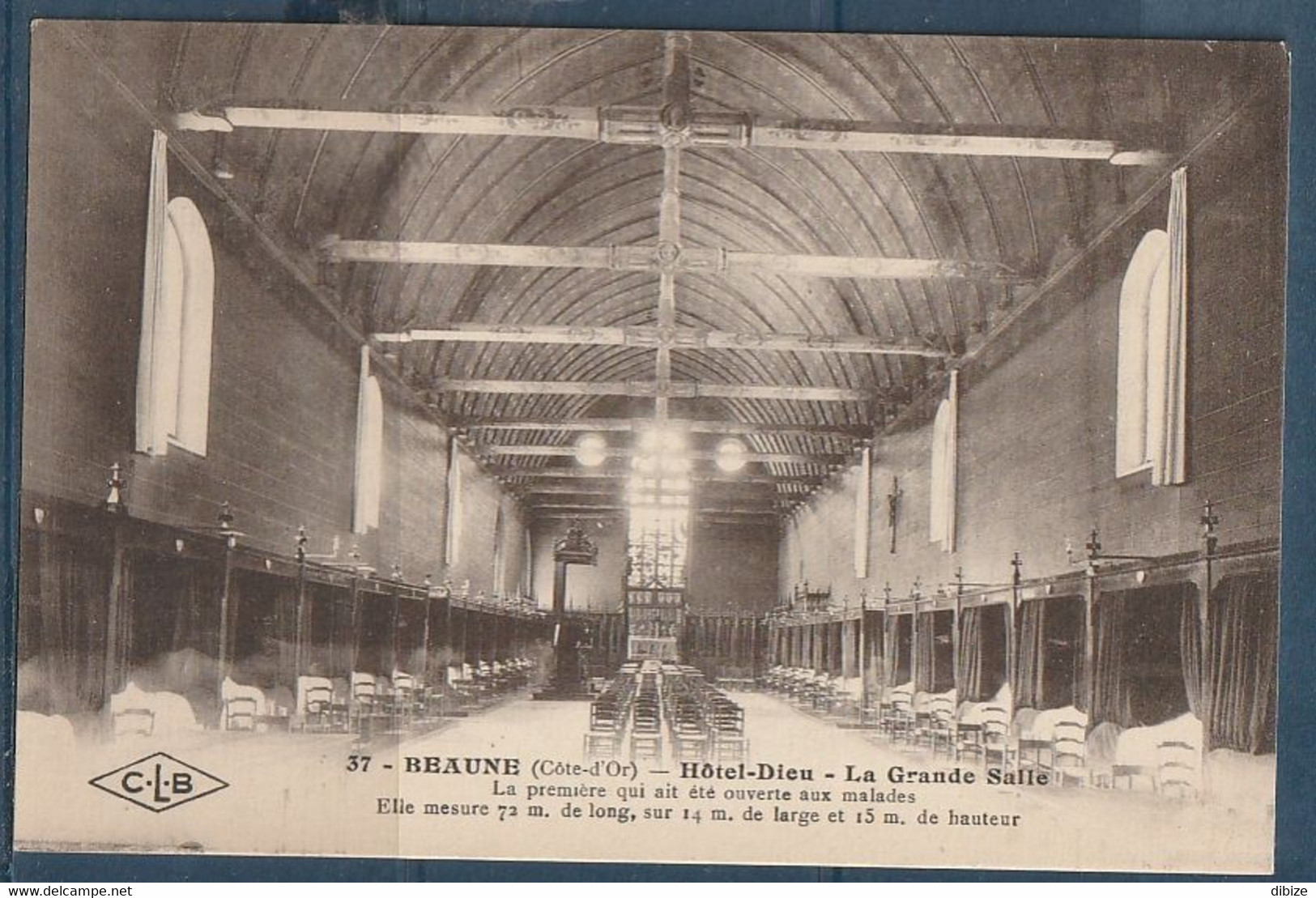 Carte Postale. France. Côte D'Or. Beaune. Hôtel-Dieu. La Grande Salle Des Malades. Ecrite. Timbrée. Etat Moyen. - Santé