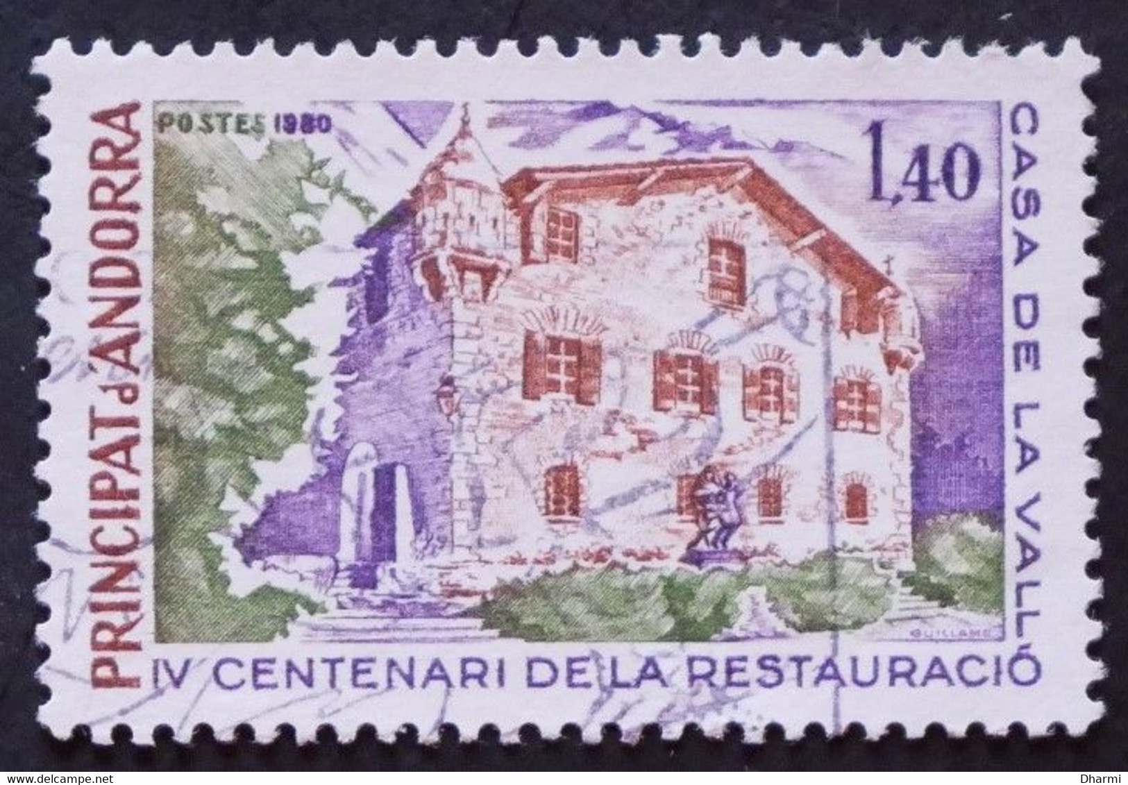 ANDORRE FR 1980 N°289 Oblitéré - 1,40f Restauration La Maison Des Vallées - USED - Used Stamps