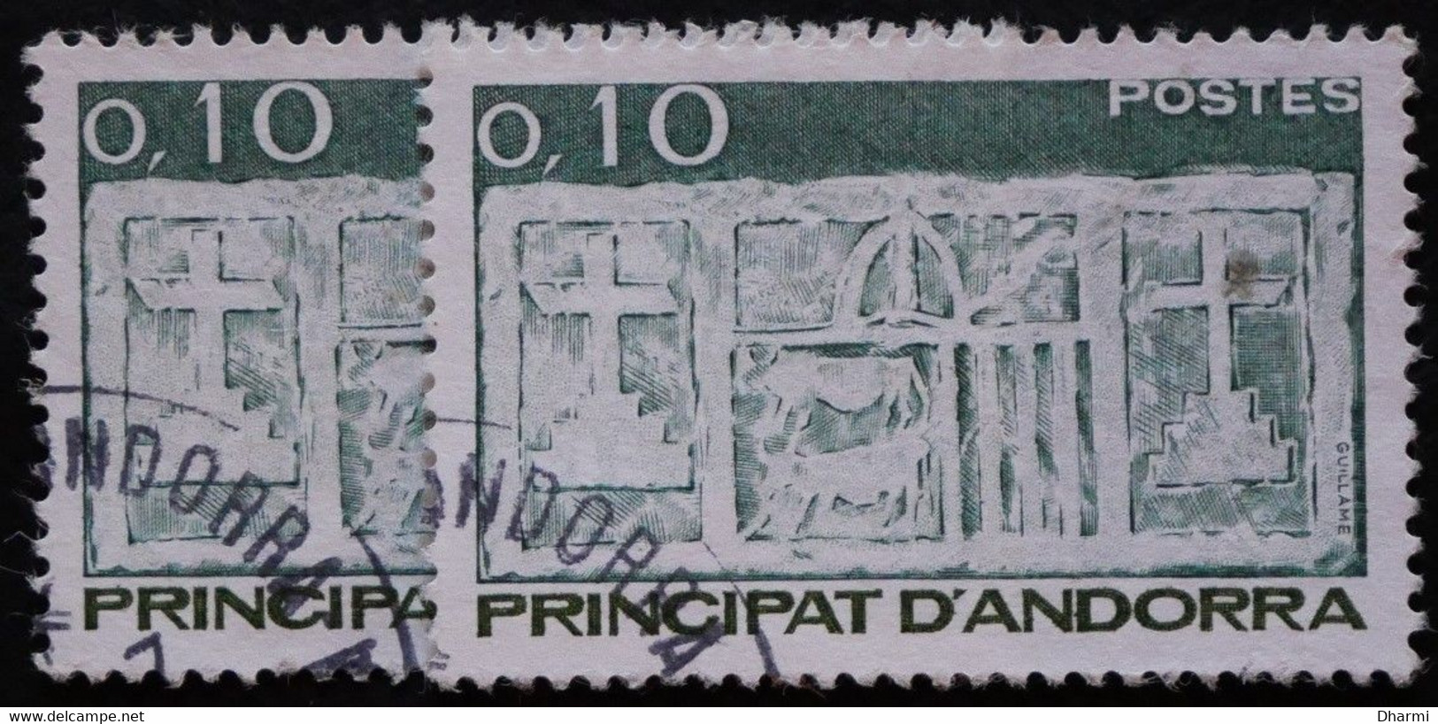 ANDORRE FR 1983 N°317*2 Oblitérés - 0.10F VERT - ECU PRIMITIF - USED - Used Stamps