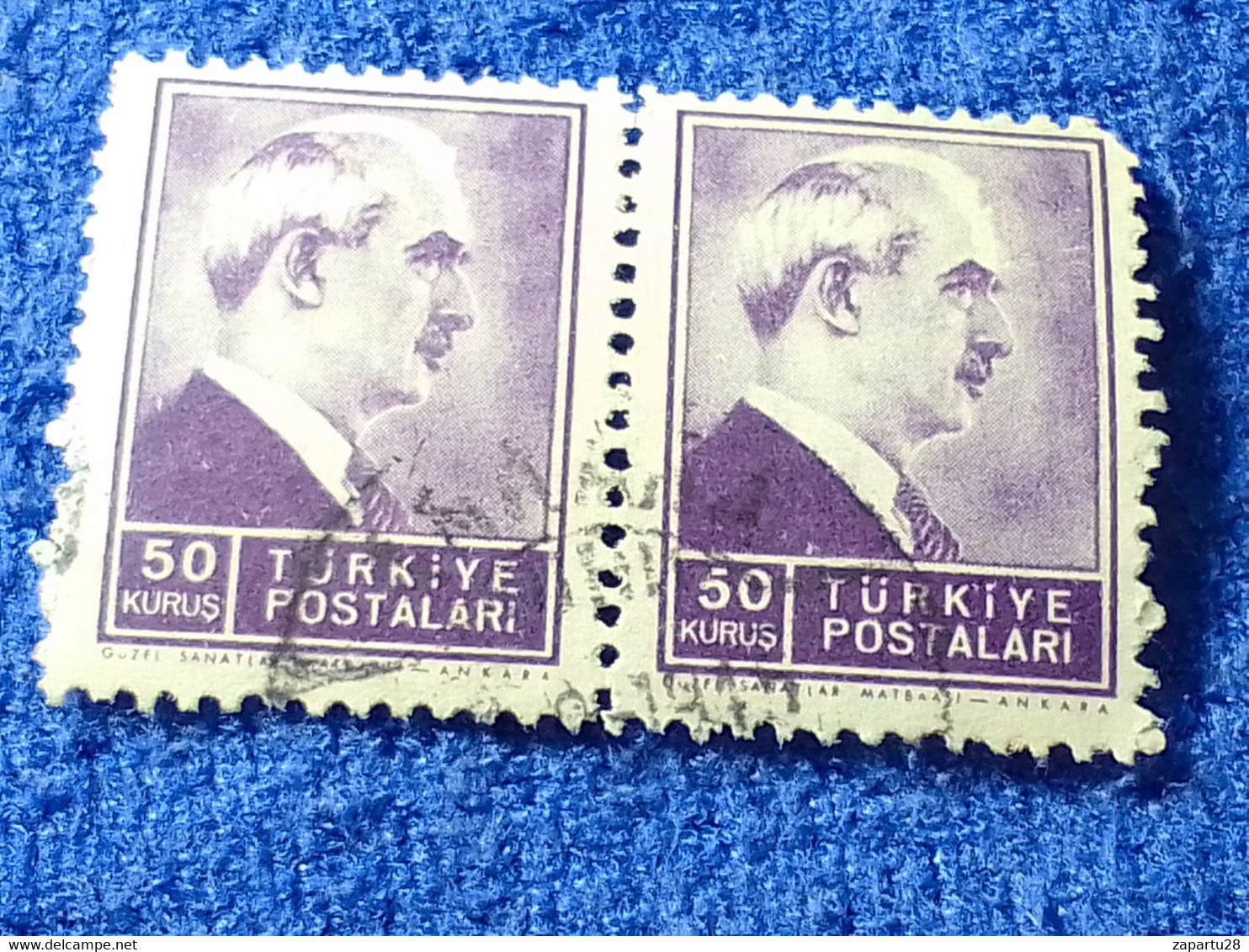 TÜRKİYE- 1942-     50 KURUŞ   PRESİDENT İNÖNÜ DAMGALI - Oblitérés