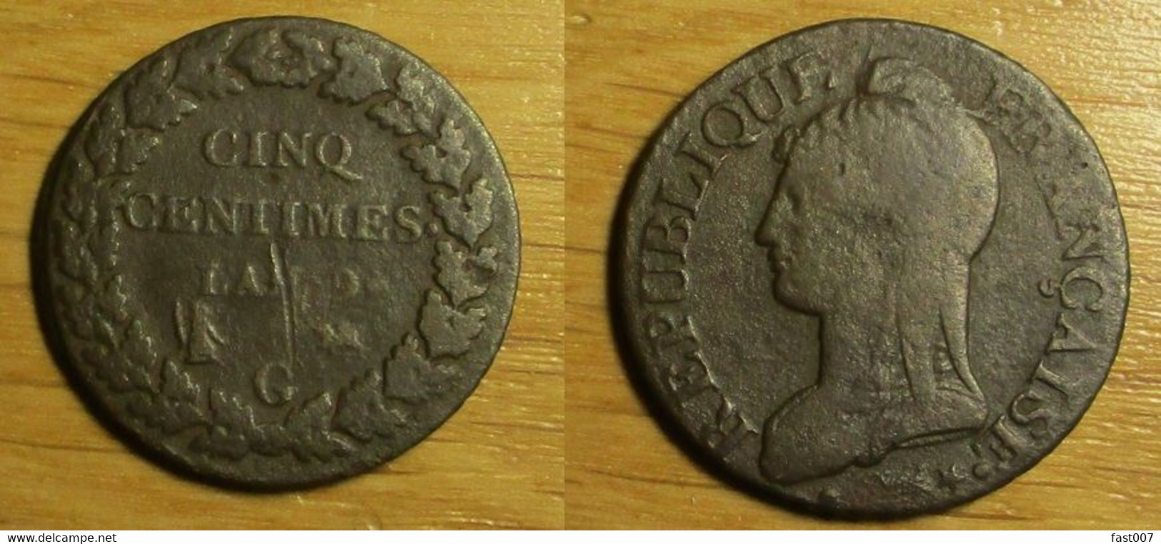 5 Centimes An 9 G - 1795-1799 Direttorio