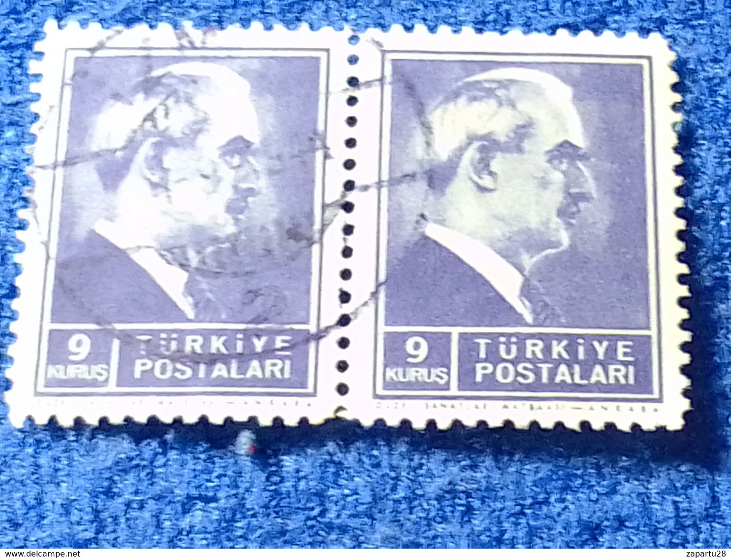 TÜRKİYE- 1942-     9K  PRESİDENT İNÖNÜ DAMGALI - Gebraucht