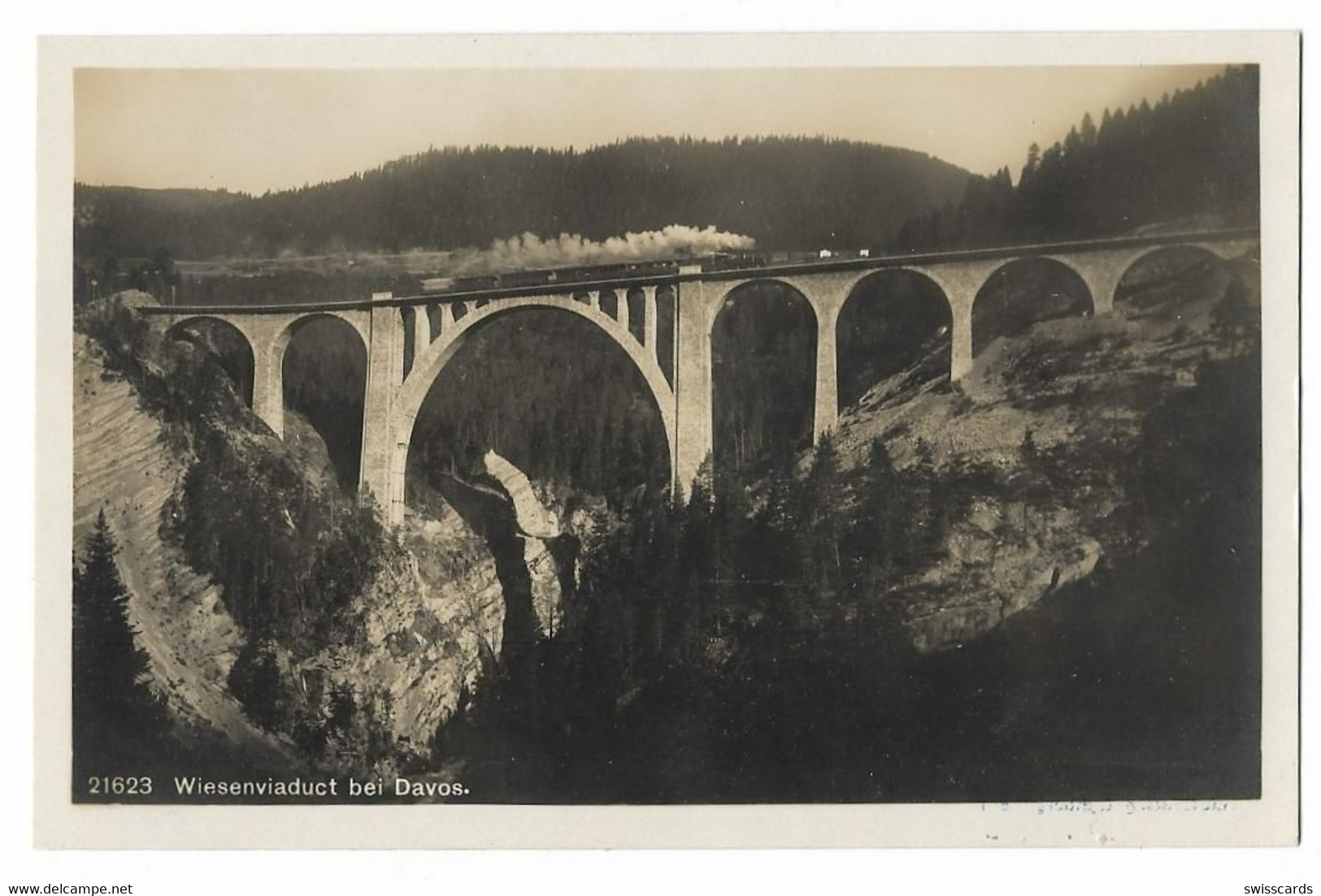 DAVOS: Eisenbahn Auf Wiesenviaduct ~1930 - Wiesen