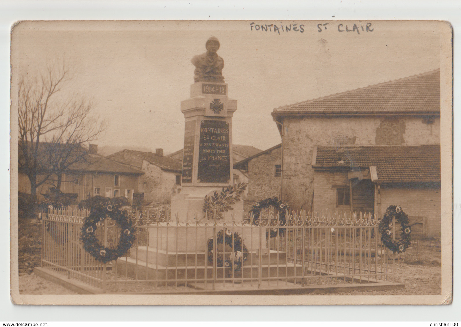 CARTE PHOTO GUERAULT STENAY - FONTAINES SAINT CLAIR - MEUSE ( FONTAINES ST CLAIR ) MONUMENT AUX MORTS 14 - 18 -z R/V Z- - Monuments Aux Morts