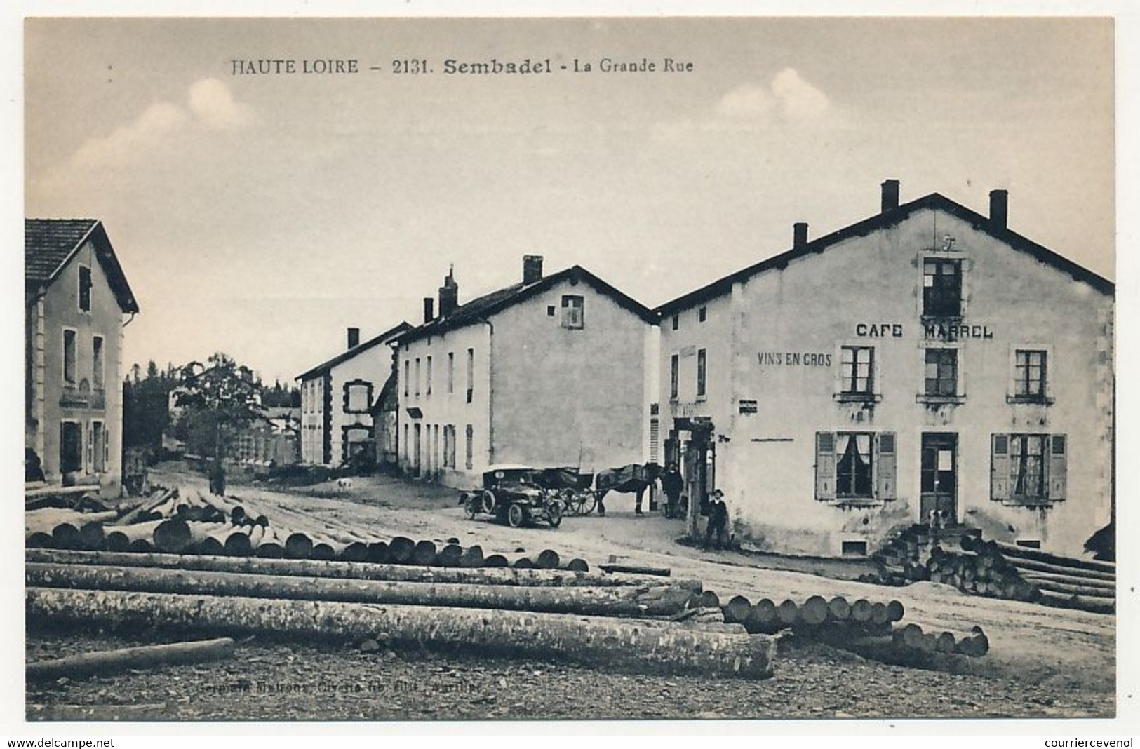 CPA - SEMBADEL (Haute Loire) - La Grande Rue (Café Marrel) - Autres & Non Classés