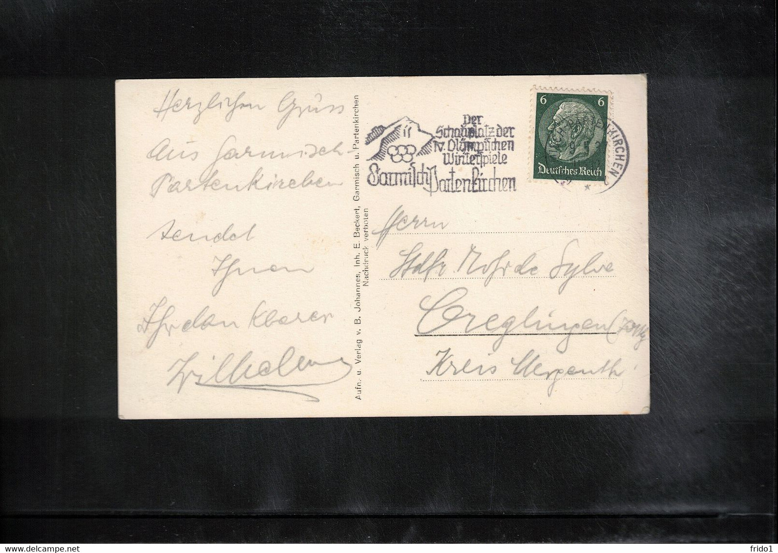 Germany / Deutschland 1937 Olympic Games Garmisch-Partenkirchen Interesting Postmark - Inverno1936: Garmisch-Partenkirchen