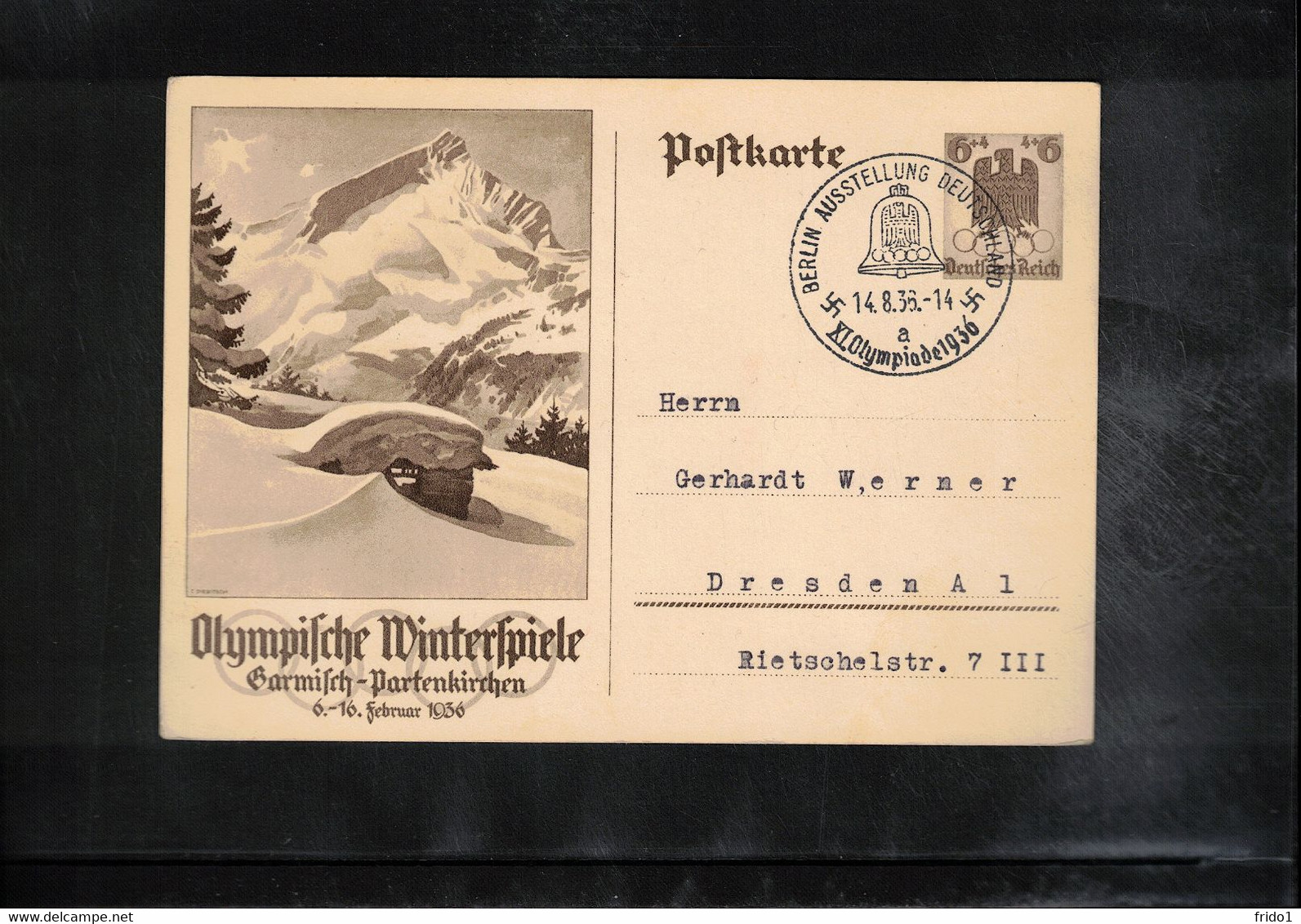 Germany / Deutschland 1936 Olympic Games Garmisch-Partenkirchen Interesting Postmark - Invierno 1936: Garmisch-Partenkirchen