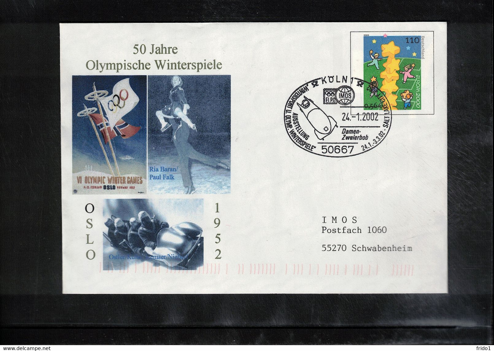 Germany 2002 50th Anniversary Of Olympic Games Oslo Interesting Letter - Winter 1952: Oslo