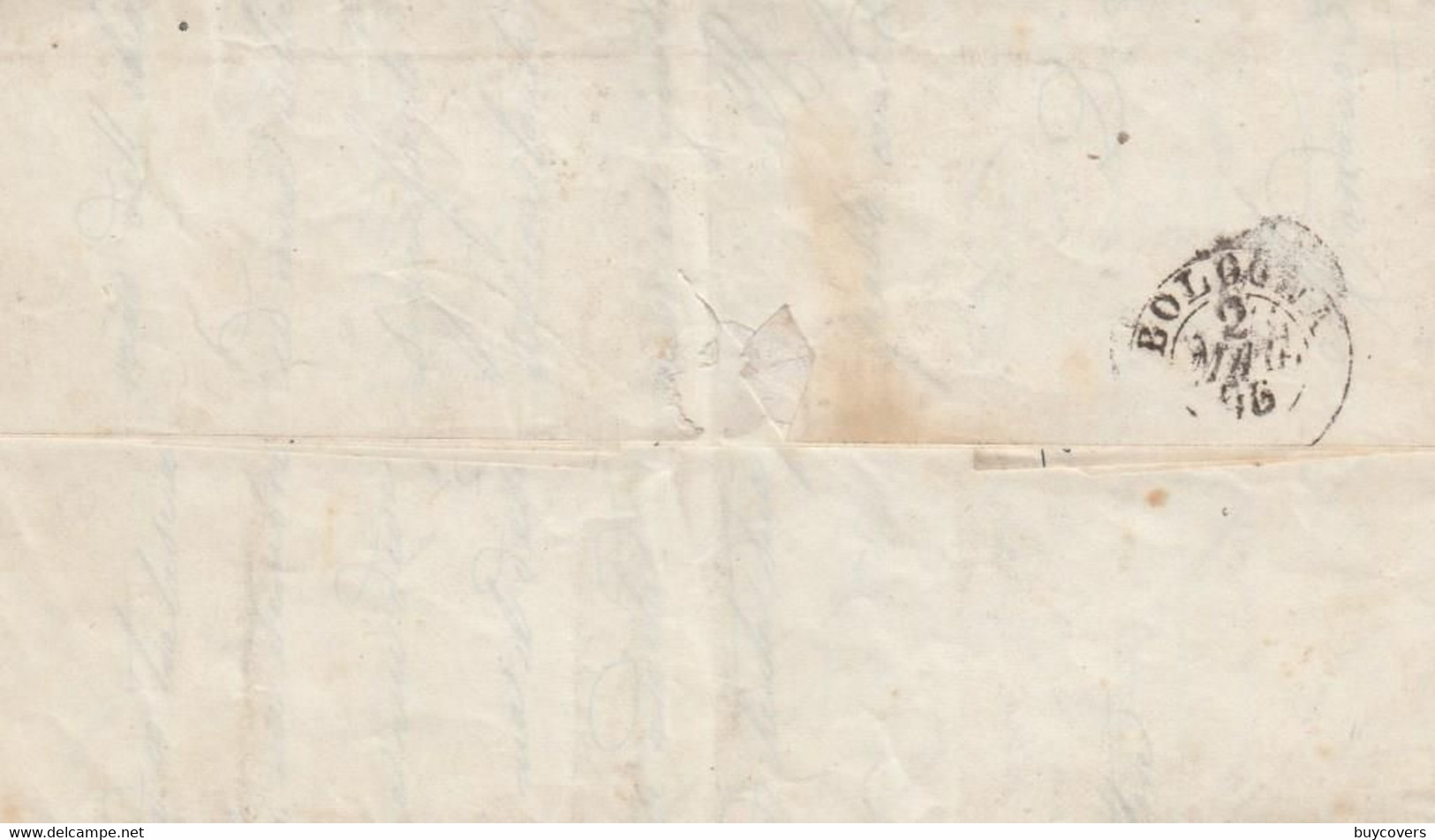 1710 - PONTIFICIO - Lettera Con Testo Da Imola A Bologna Del 30 Aprile 1856 Con 2 Baj Verde Giallastro - Papal States