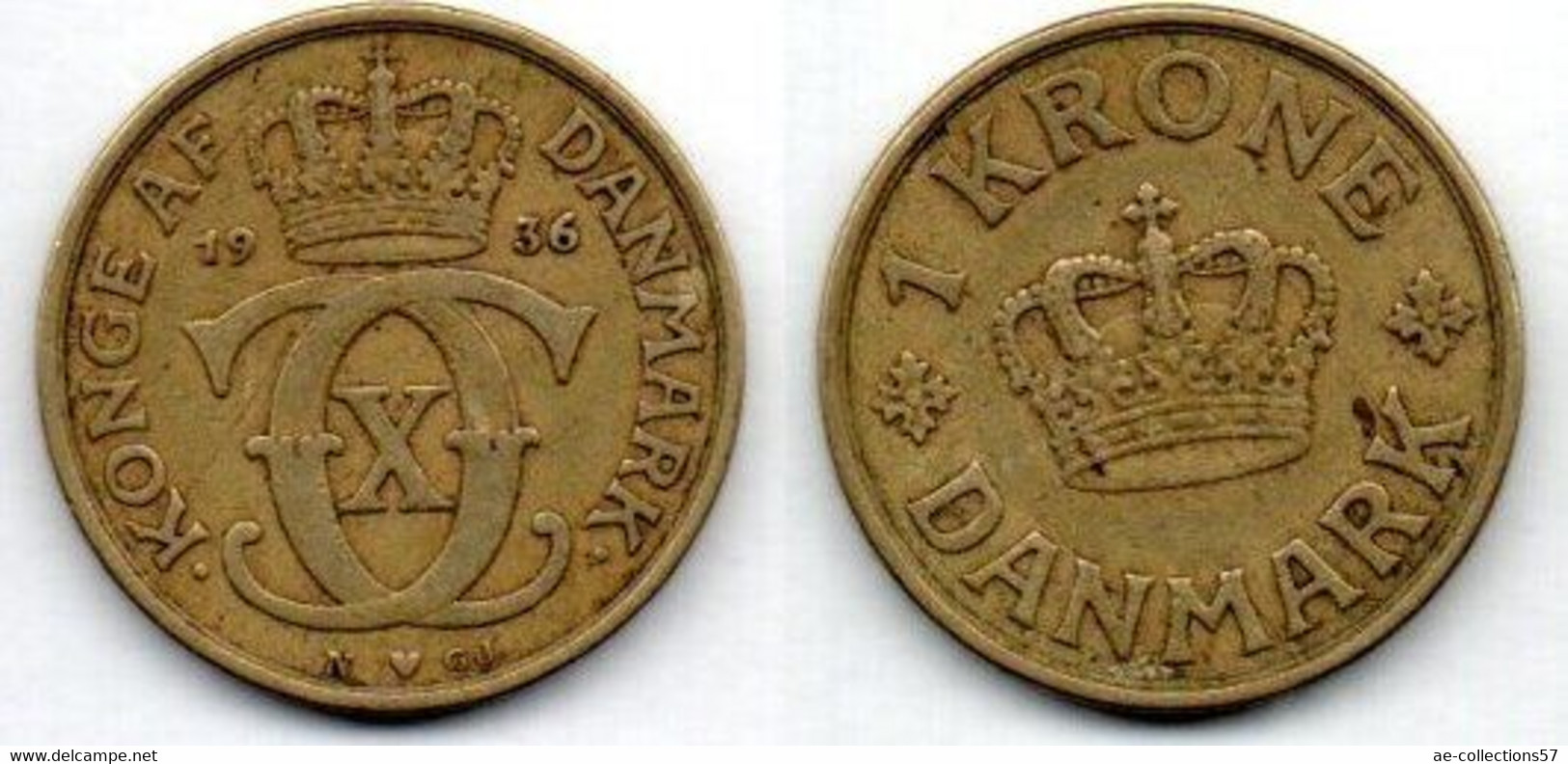 MA 18488 /  Danemark - Denmark - Dänemark 1 Krone 1936 NGJ TB+ - Denemarken